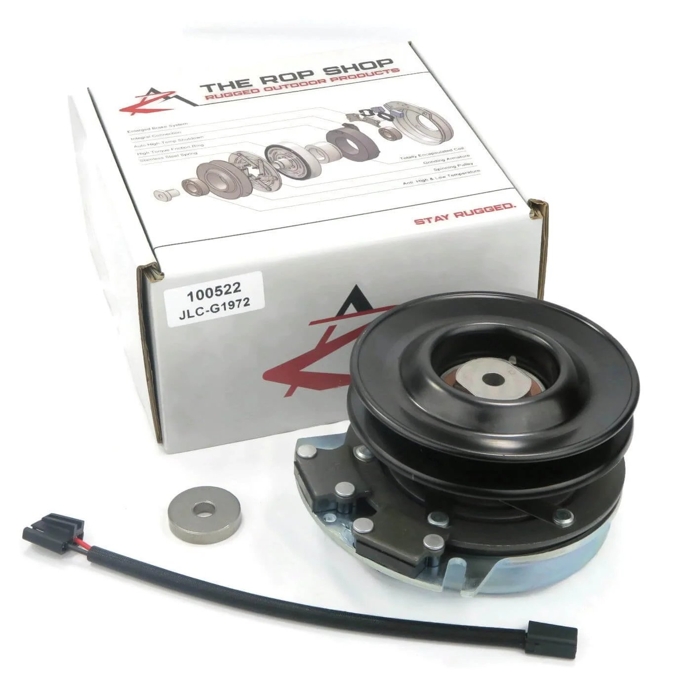 Electric PTO Clutch & Wire Harness for 2009 Cub Cadet LTX1050VT, 13VR91AP010 with box and wiring components visible