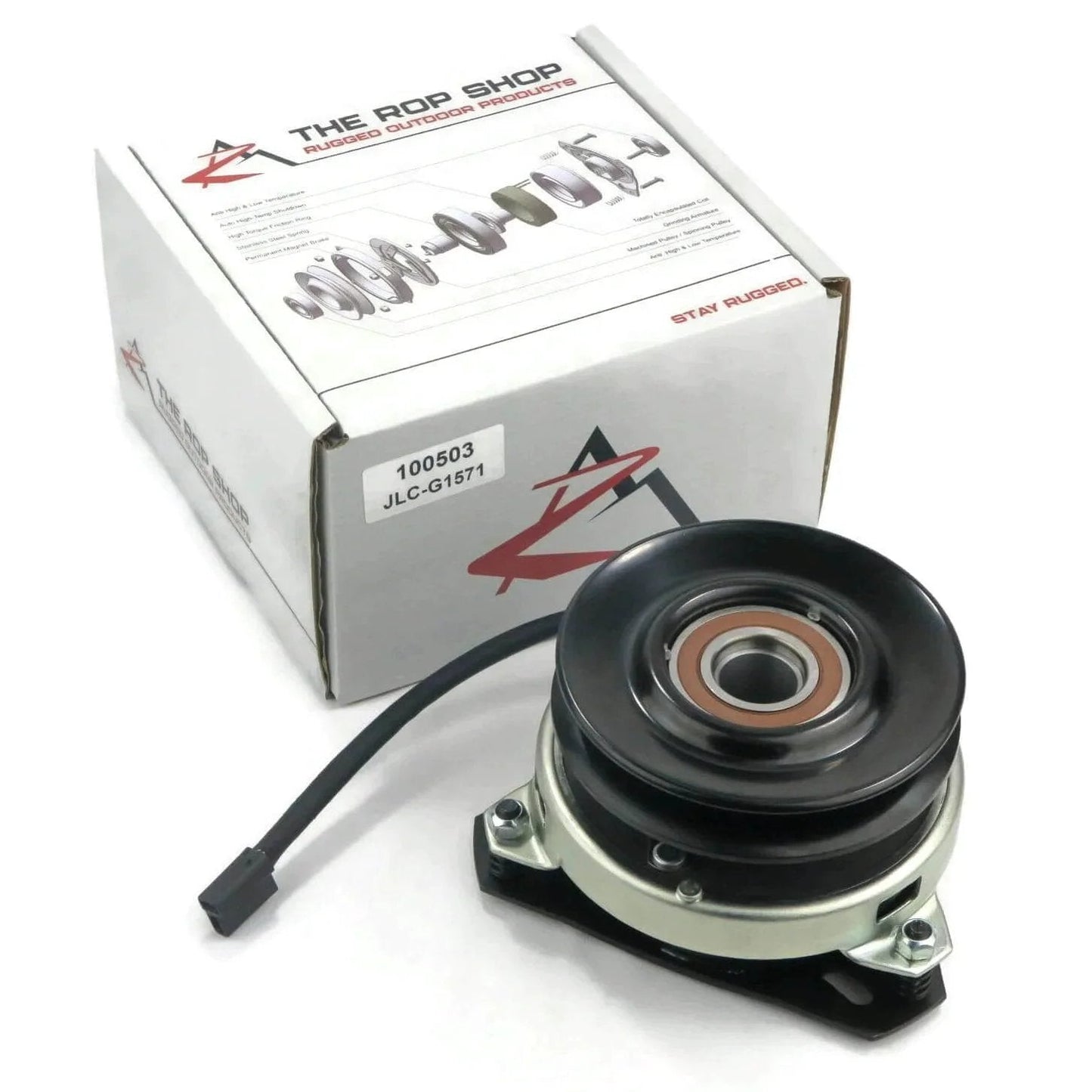 Electric Clutch Replacement for Craftsman174509, 140923 with wiring harness and pulley, front view