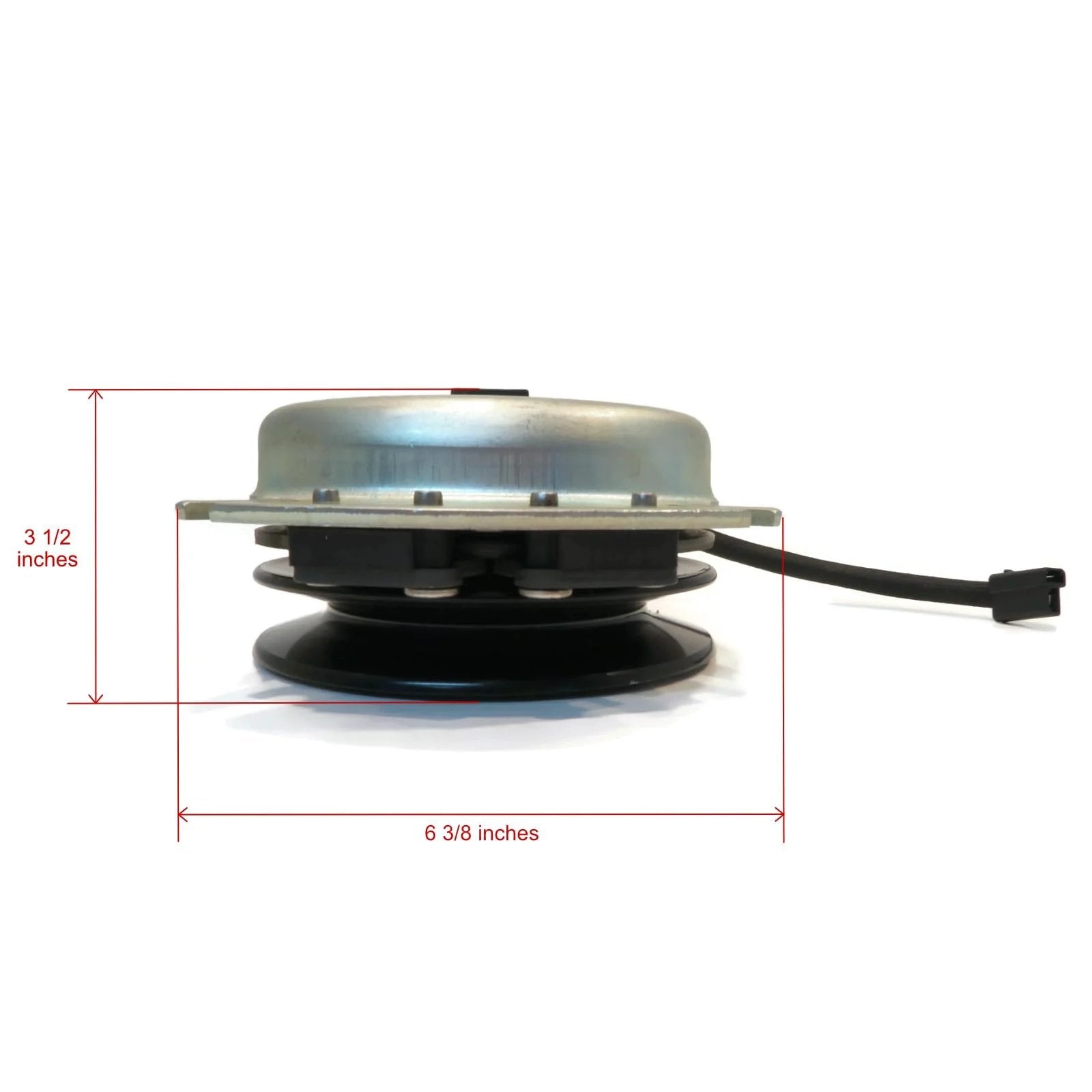 Side view of Electric PTO Clutch for Husqvarna 532145028, 532160889, 532167162, 539120756 with labeled dimensions.