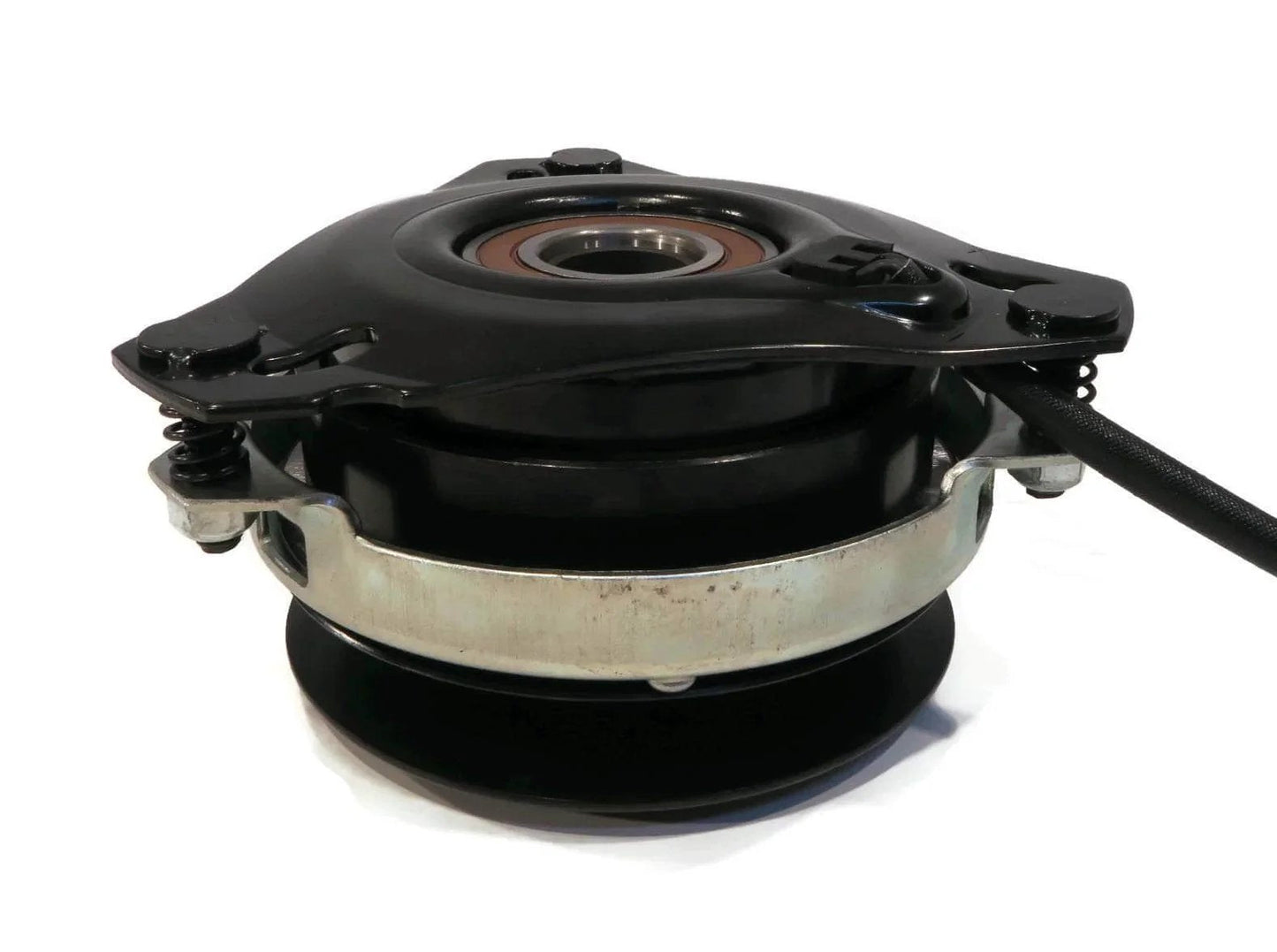 Electric PTO Clutch for Warner 5210-41, 521041, Luper 3S15004, King Cat 232201 side view with billet pulley and wiring