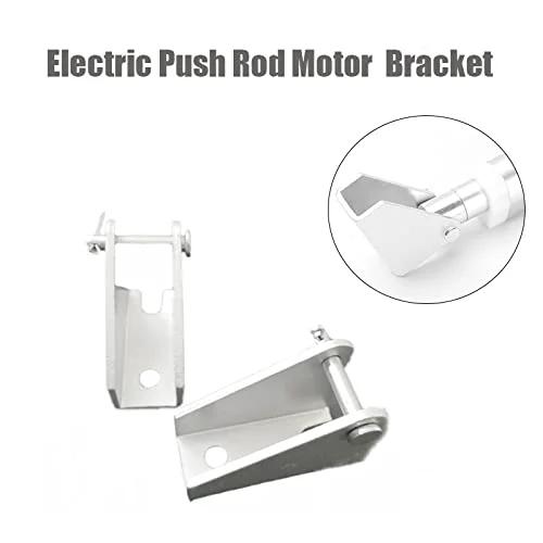 Sturdy Silver and Black Heavy Duty Steel Mounting Brackets for Linear Actuators, 2 Piece Set, side view showing design and metal finish.