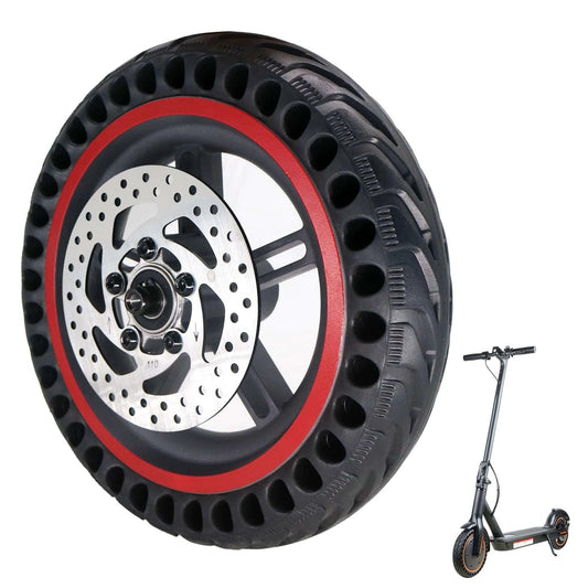8.5'' Electric Scooter Replacement Rear Wheel – Solid Tire with Wheel Hub & 110mm Brake Disc compatible with Gotrax GXL V2