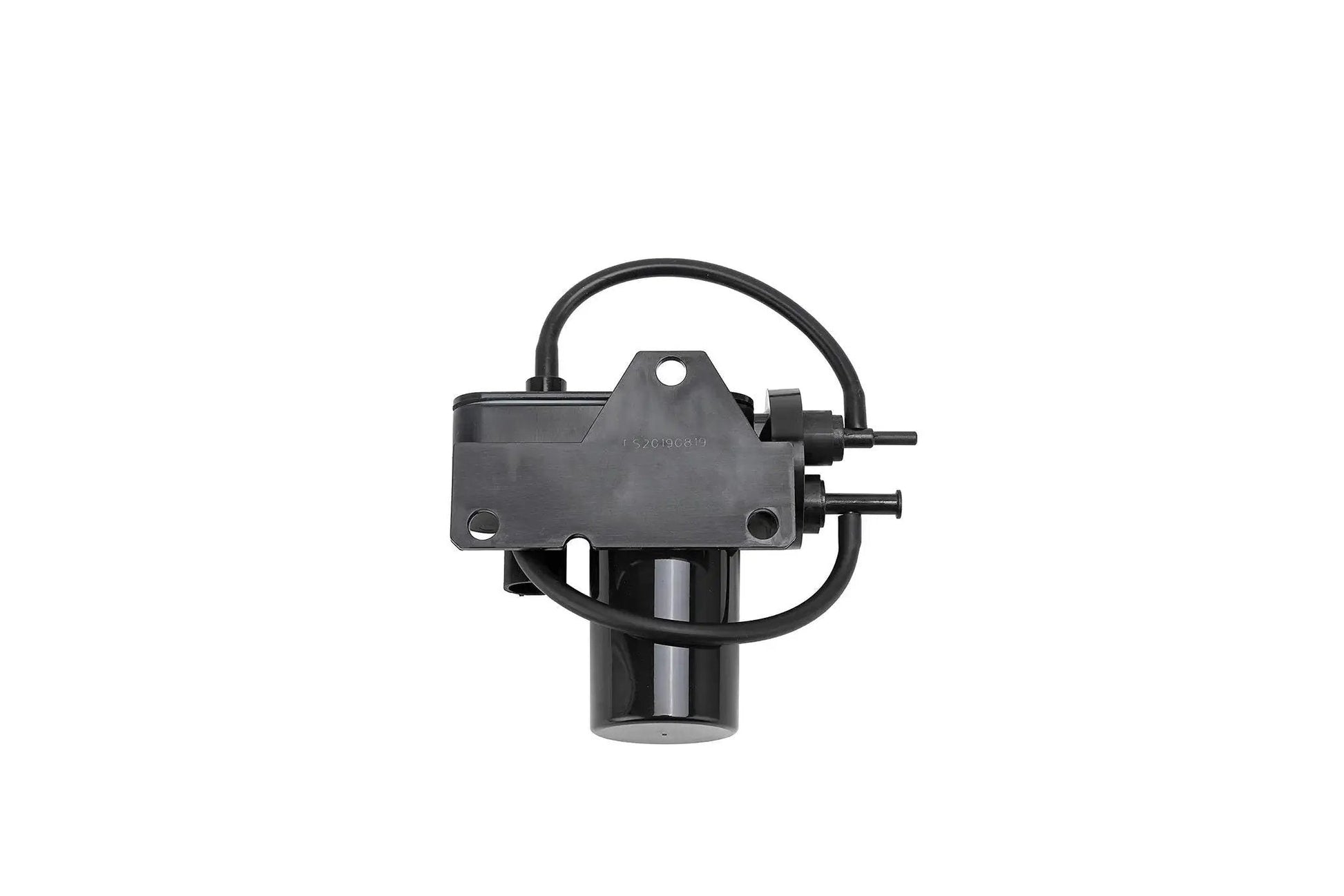 Front view of electric vacuum pump for diesel trucks that need beefed up vacuum for brakes, air conditioning, and 4WD