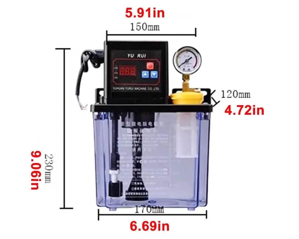 Workhorse 24V Electromagnetic Lubrication Pump For CNC Machine Tools 2L Auto Oil Dispenser with digital display and pressure gauge