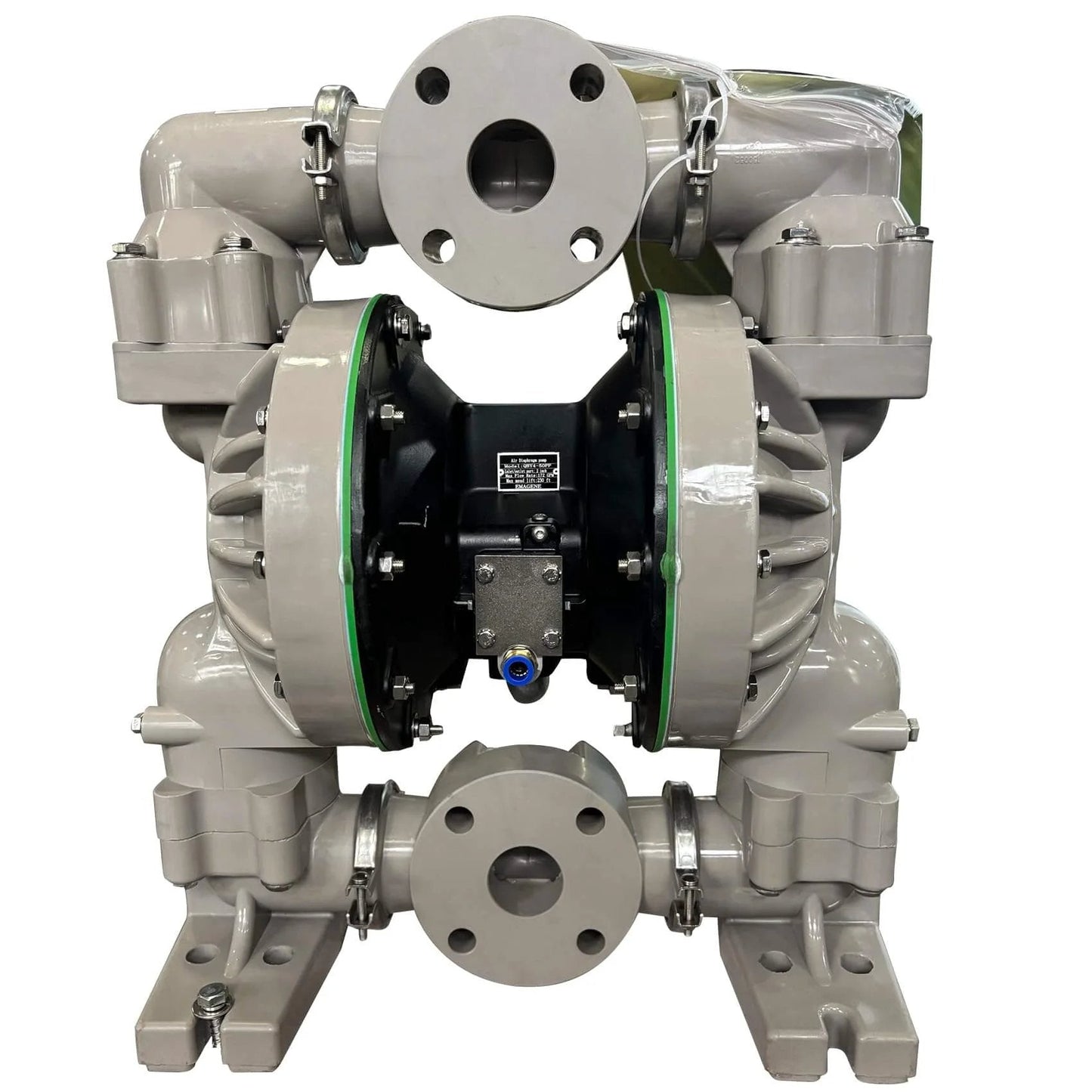 Front view of EMAGENE Air Operated Double Diaphragm Pump2 inch Inlet/Outlet Pneumatic Waste Oil Transfer Pump for Chemical DN50 172GPM
