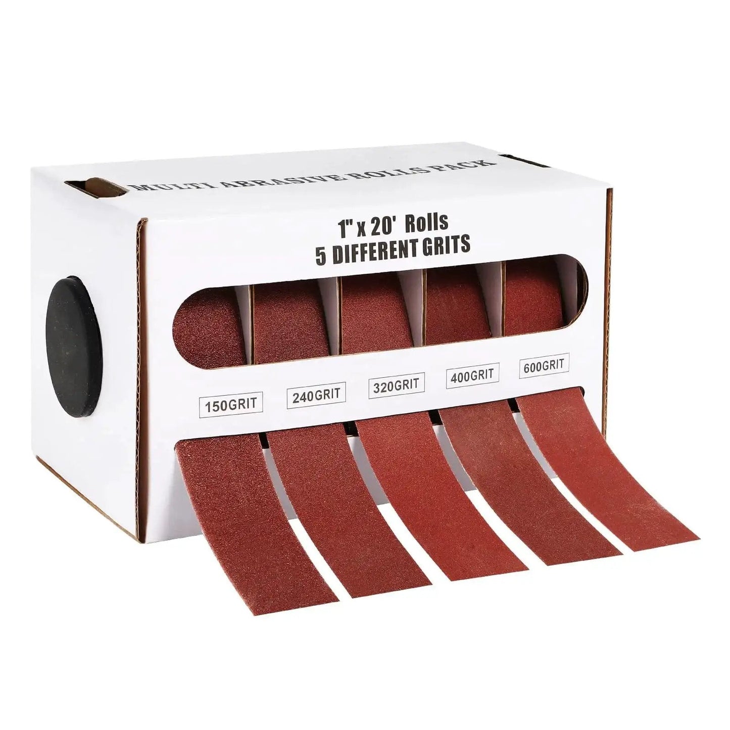 Emery Cloth Roll With Dispenser, 5 Grits Sandpaper Set Featuring 150 240 320 400 600 Grit For Wood Metal Furniture And Automotive Finishing