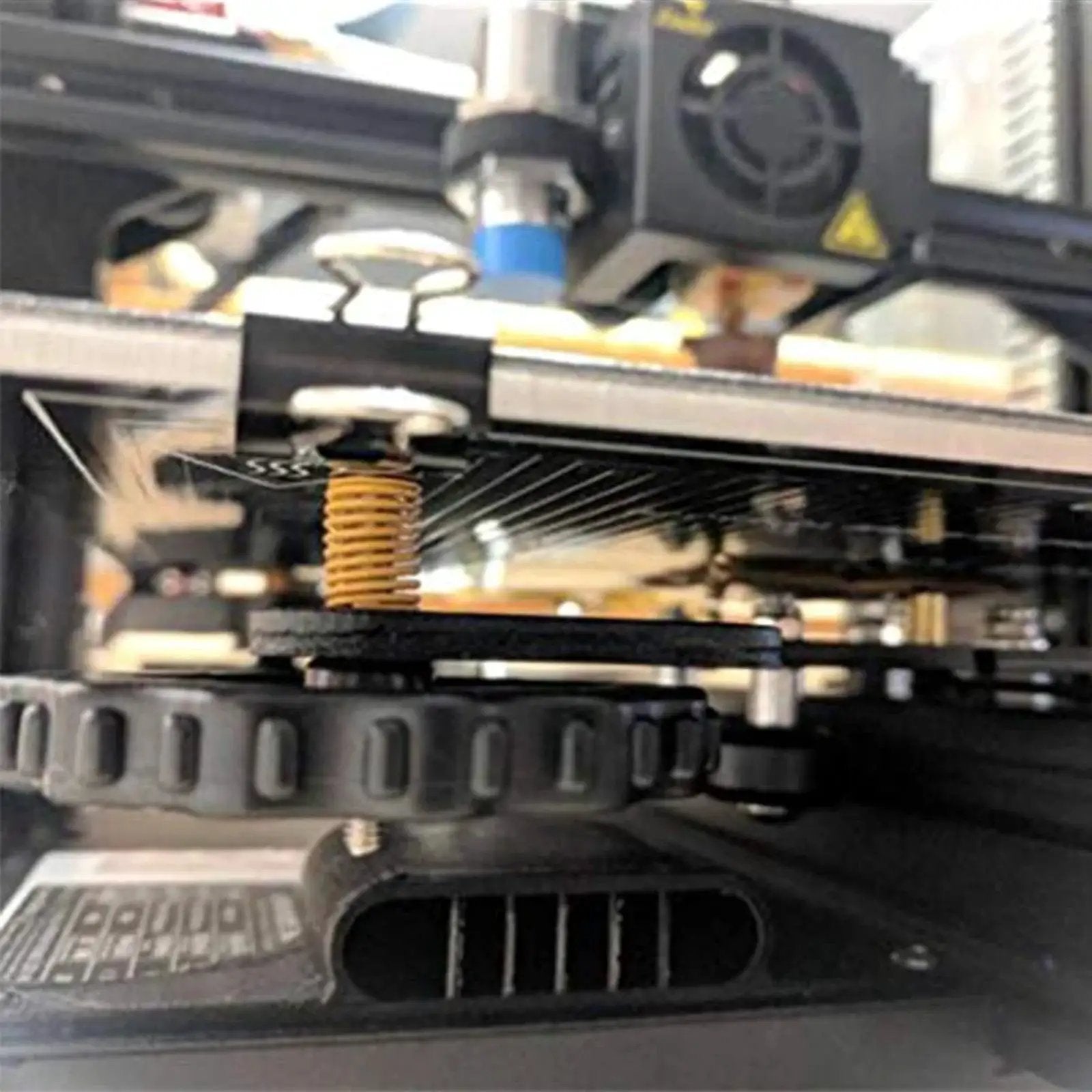 Light Load 8mm OD 20mm Long Die Spring Yellow Compression Spring Mold for Ender 3 bed 3D printer replacement installed view