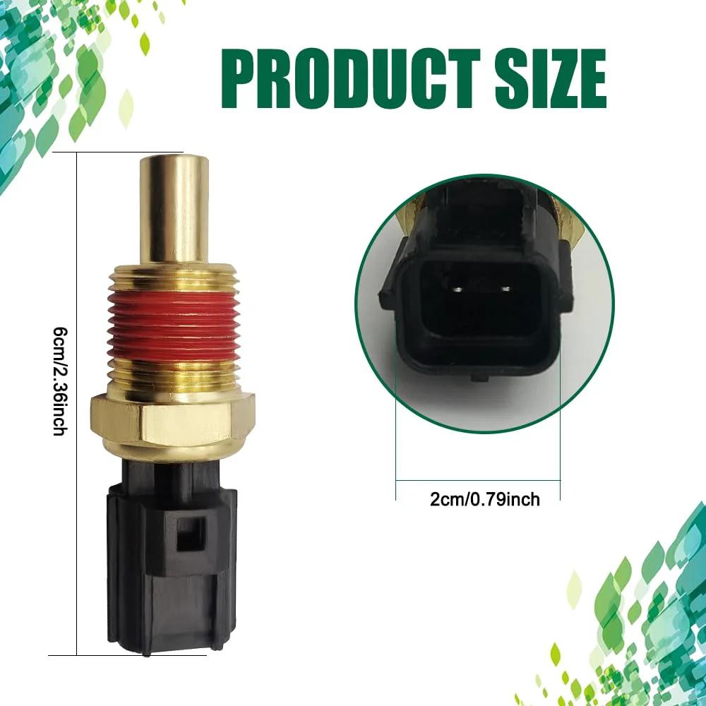 Engine Coolant Temperature Sensor For Jeep Grand Cherokee Water Temperature Sensor Replacement Replaces OEM 56027873 Middrivr Quality Durable For Accurate Temperature Readings And Reliable Engine Performance, showing size specifications with brass and plastic components.