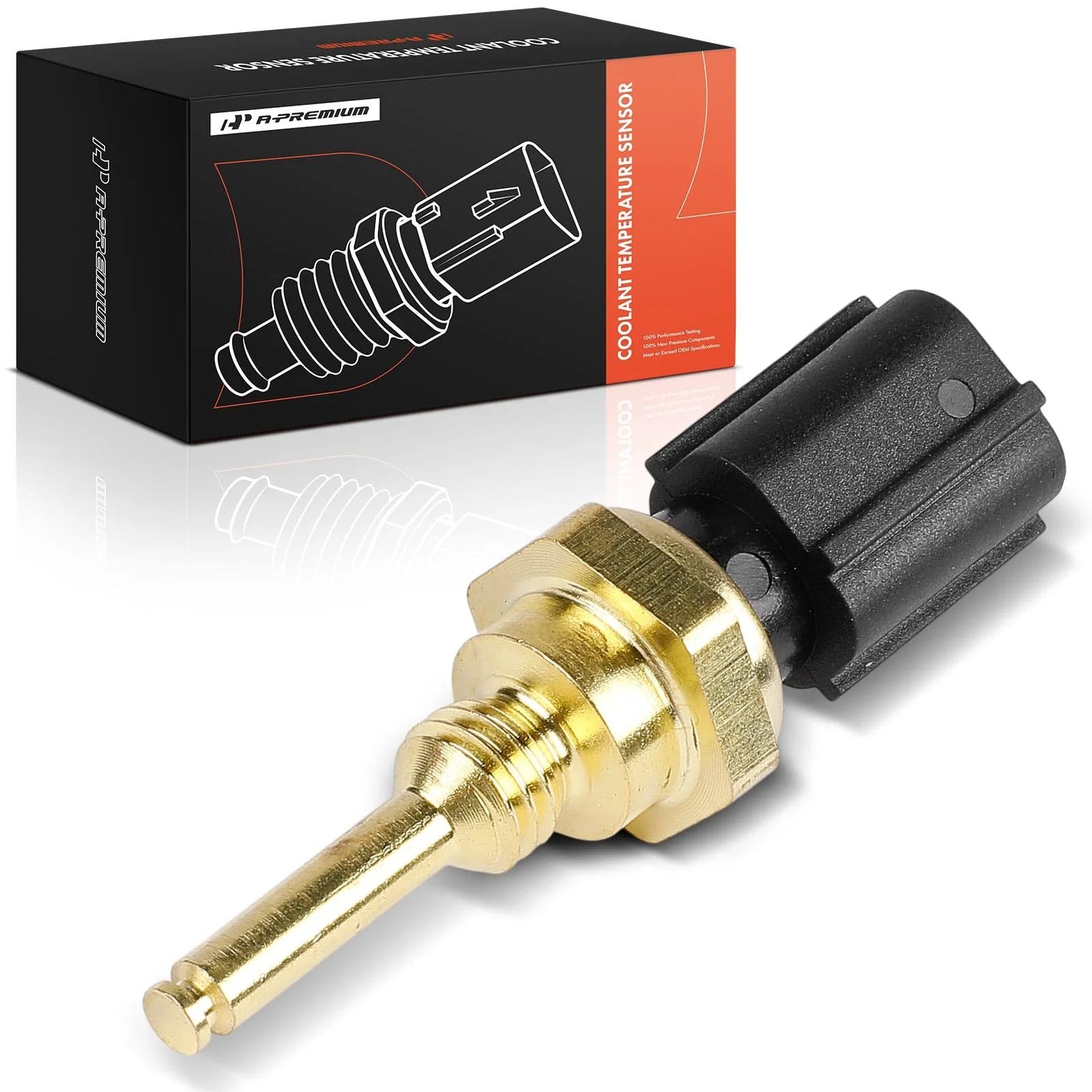 Reliable 2 Blade Engine Coolant Temperature Sensor Compatible With Ford Lincoln Mercury For F Series F150 F250 Super Duty Explorer Fusion Edge Mustang Taurus Navigator Mountaineer And More High Quality Replacement - close-up view on white background.