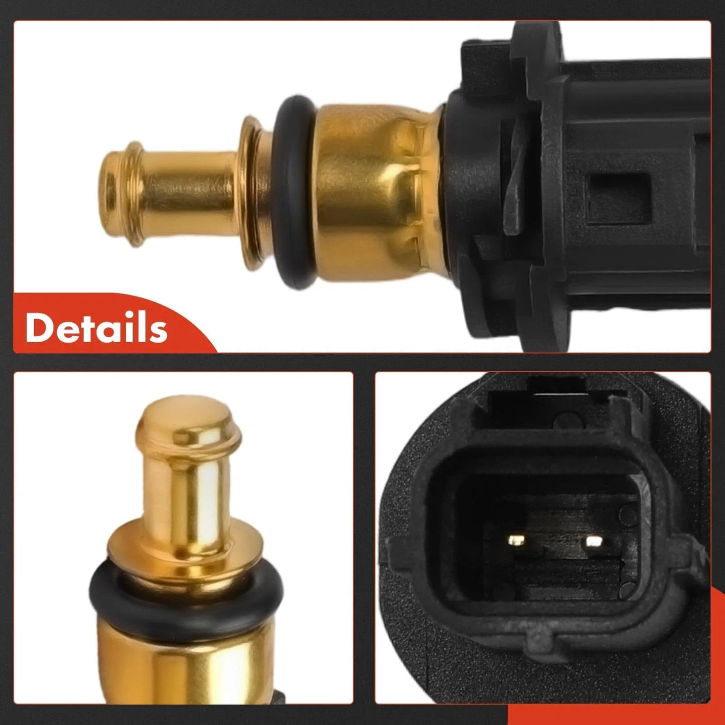 Close-up view of Engine Coolant Temperature Sensor 2 Pins For Jeep Grand Cherokee, showing 2-pin blade connector and details.