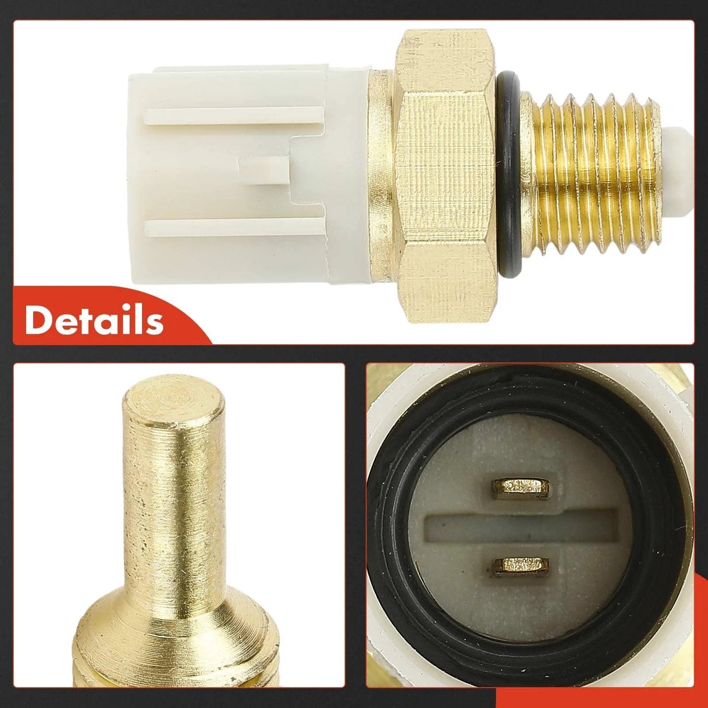 Engine Coolant Temperature Sensor 2 Pin For Honda And Acura Cars includes CRV Accord Odyssey Pilot MDX TL RL CL 1994 2004 replacement part close-up view.