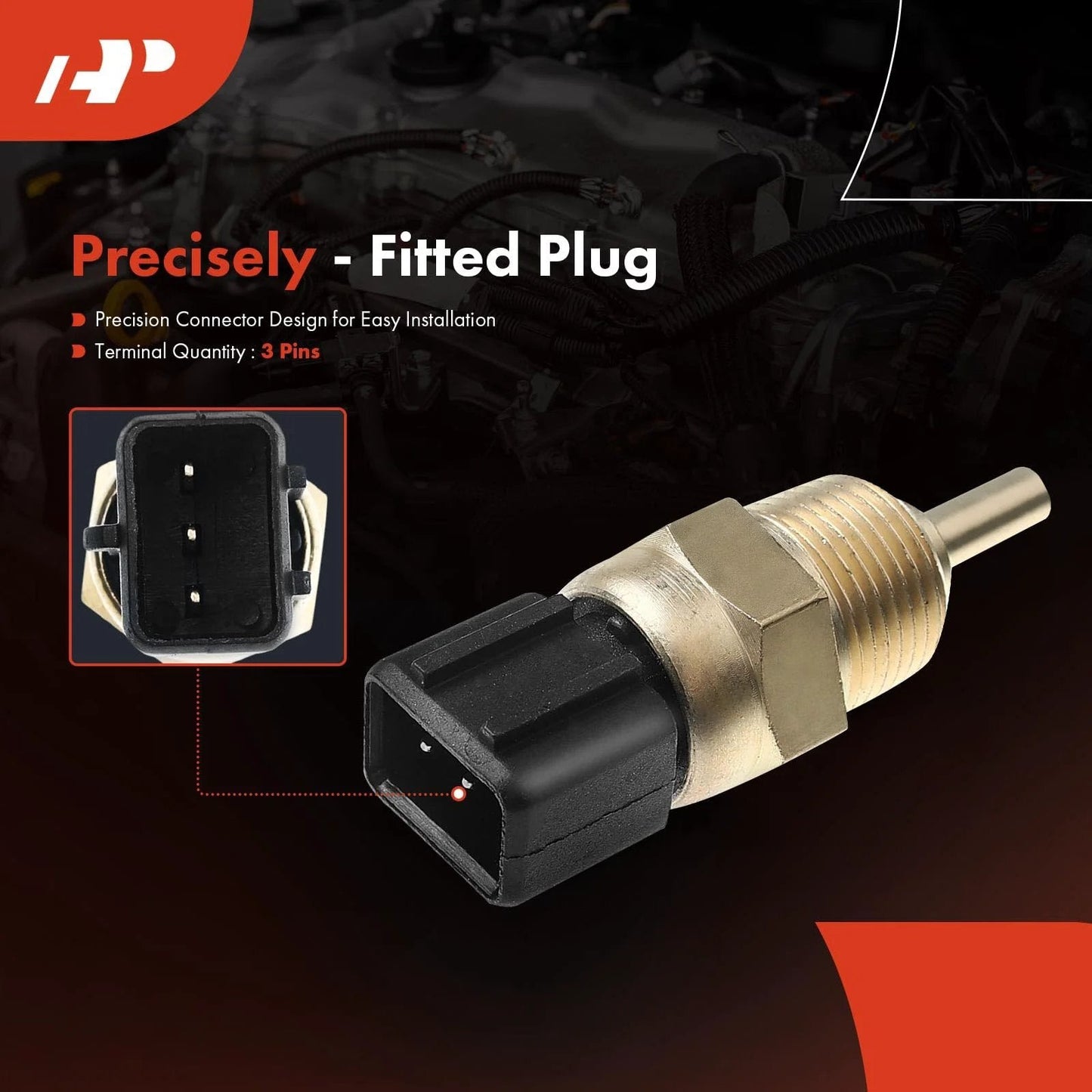 Engine Coolant Temperature Sensor For Dodge Verna 2004 2006 And Hyundai Accent Azera Entourage close-up of sensor plug design.