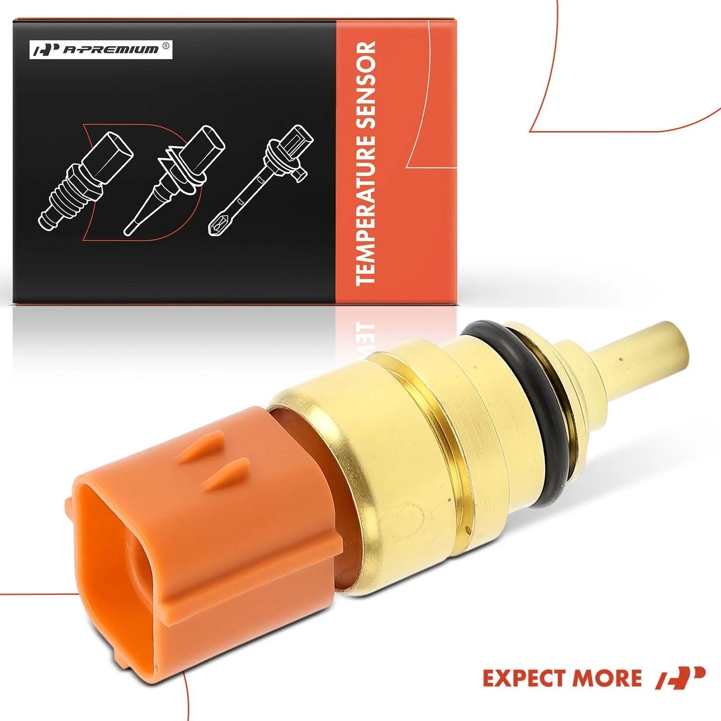 Drop In Engine Coolant Temperature Sensor 4 Pin For Hyundai And Kia Cars, close-up view showing the connector and casing.