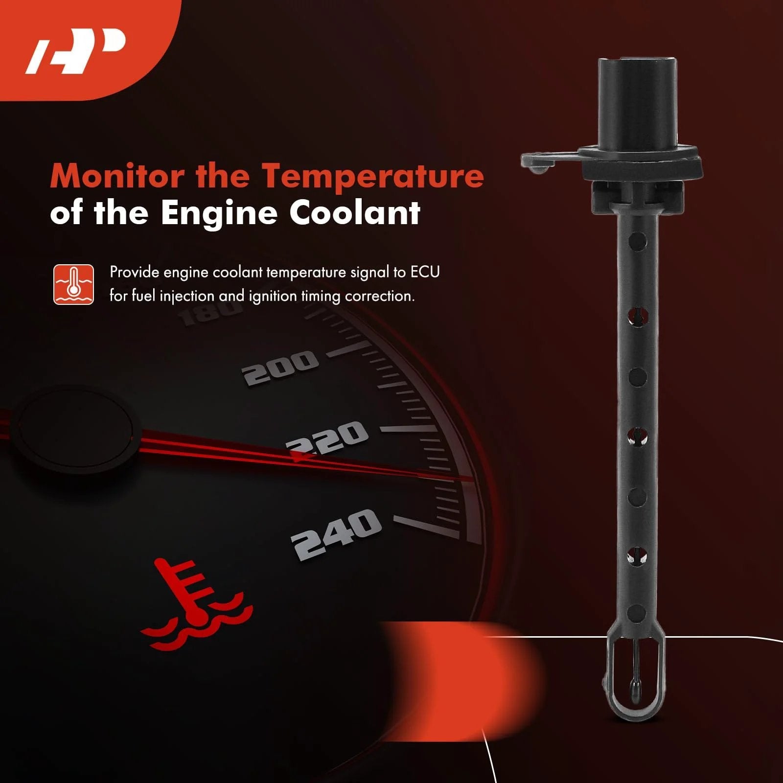 Premium 2 Pin A C Evaporator Temperature Sensor For Ford Fusion 2006-2012 Lincoln MKZ 2007-2012 Mercury Milan 2006-2011 12V Male Blade 2-Terminal Sensor AX163 YH1662 1713043 Compatibility By A-Premium showing the sensor front view.