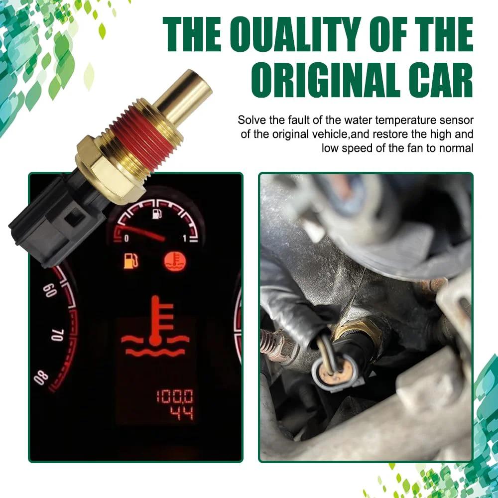 Engine Coolant Temperature Sensor For Jeep Grand Cherokee Water Temperature Sensor Replacement Replaces OEM 56027873, showing connection and temperature gauge.