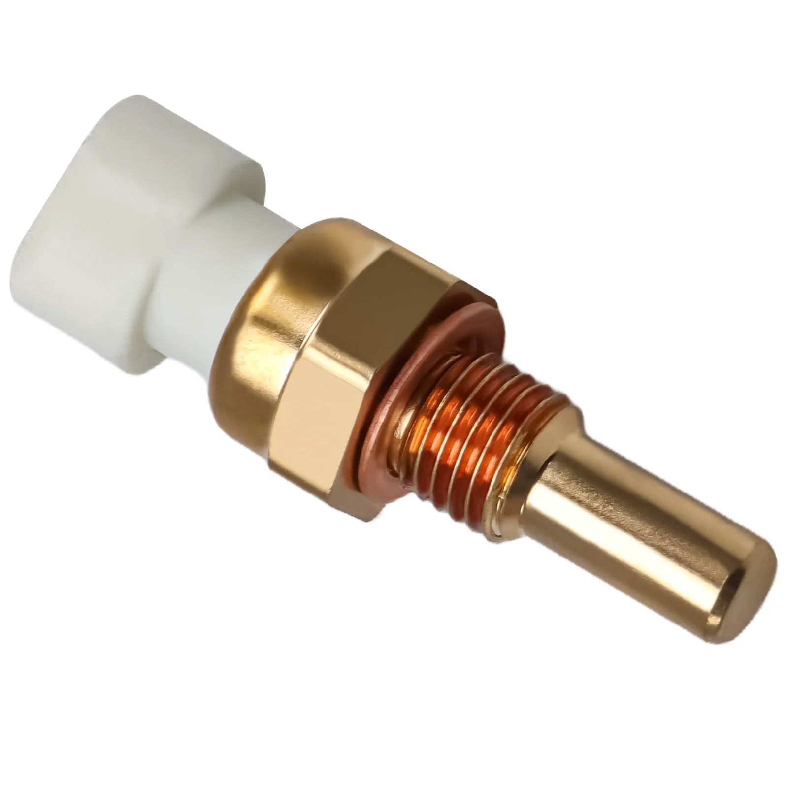 Engine Coolant Temperature Sensor ECT Water Temperature Sensor For GM Vehicles, brass construction, direct fit replacement, close-up view.