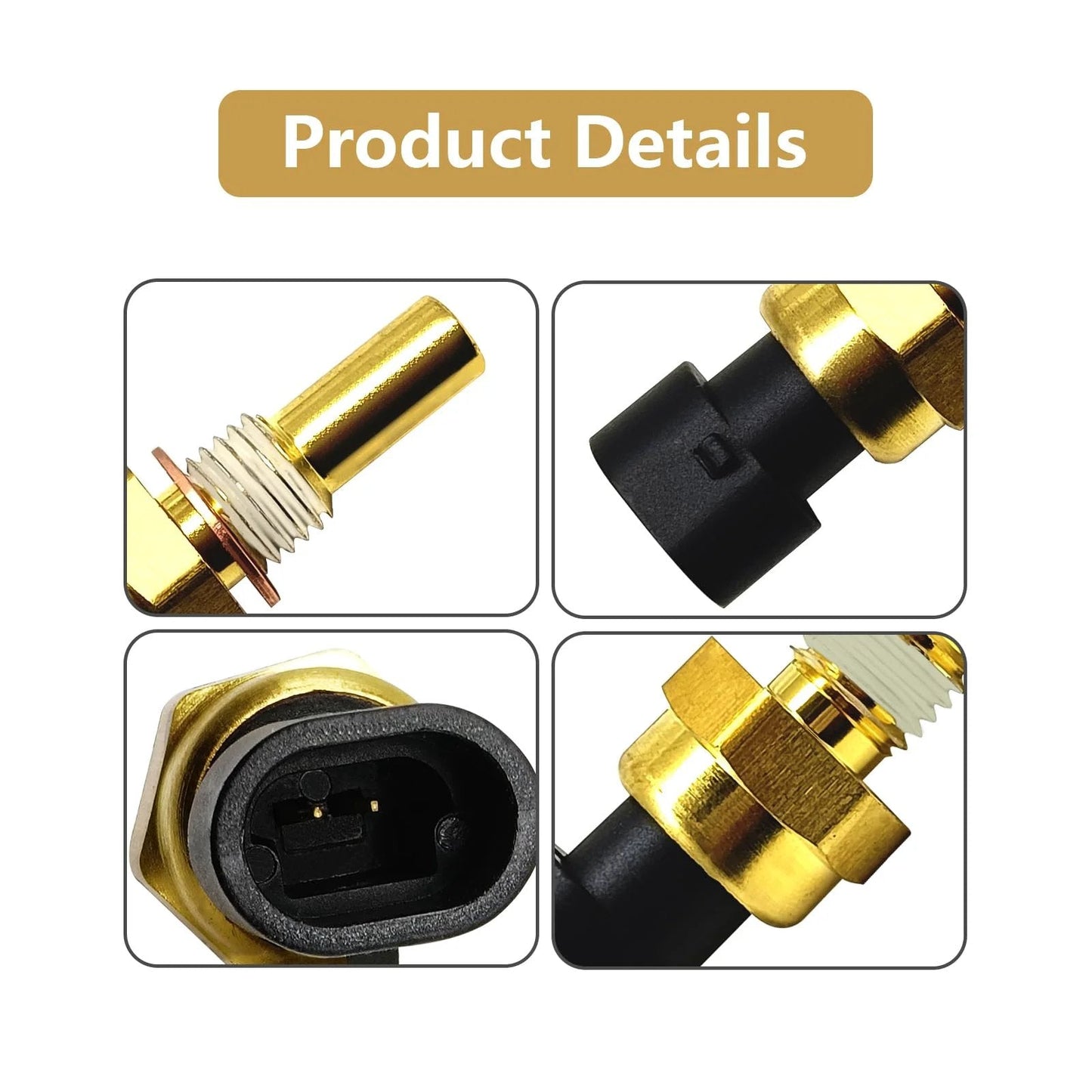 Close-up images of Engine Coolant Temperature Sensor for GMC Sierra 1500 2500 3500 And Chevy Tahoe Avalanche Silverado Icyhaws Replacement OE Part 19236568 213-4333 213-4514.