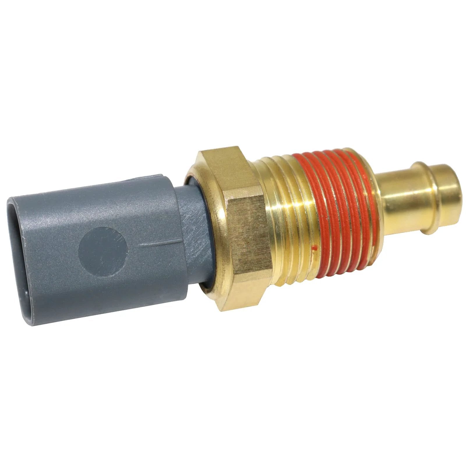 Engine Coolant Temperature Sensor 5149077AB Direct Fit Replacement For Dodge Avenger Charger Challenger Dakota Durango Ram 1500 2500 3500 Jeep Cherokee Grand Cherokee Wrangler Chrysler 300 Town And Country, showing side view of brass and plastic parts.