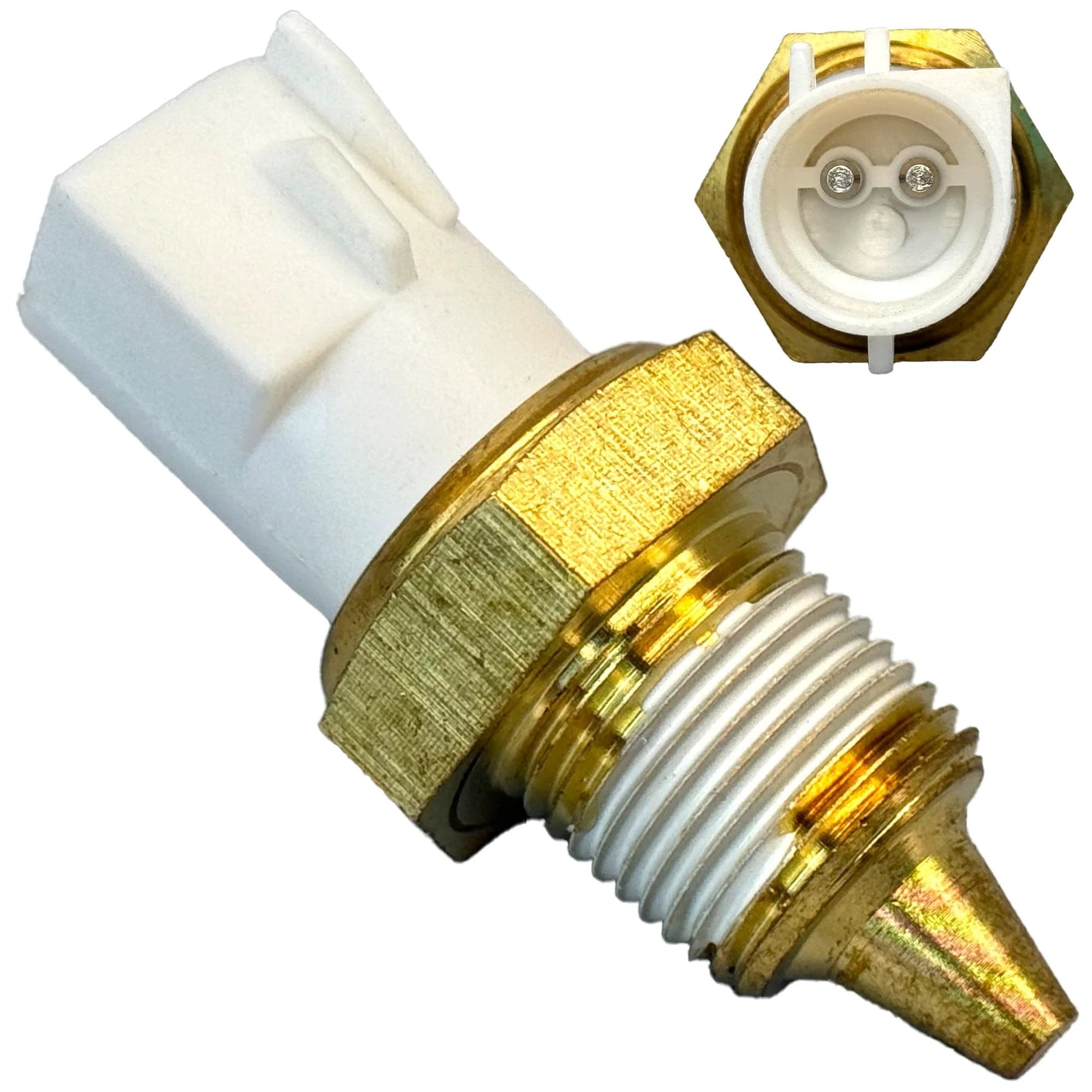 Engine Coolant Temperature Sensor Direct Fit Replacement For Ford Aerostar Bronco Explorer F 150 F 250 E 150 Econoline Lincoln Navigator Town Car Mercury Grand Marquis Replaces TX6T 19187359 250791B020 Quality OEM Style Fit close-up view showing connector and threaded end.