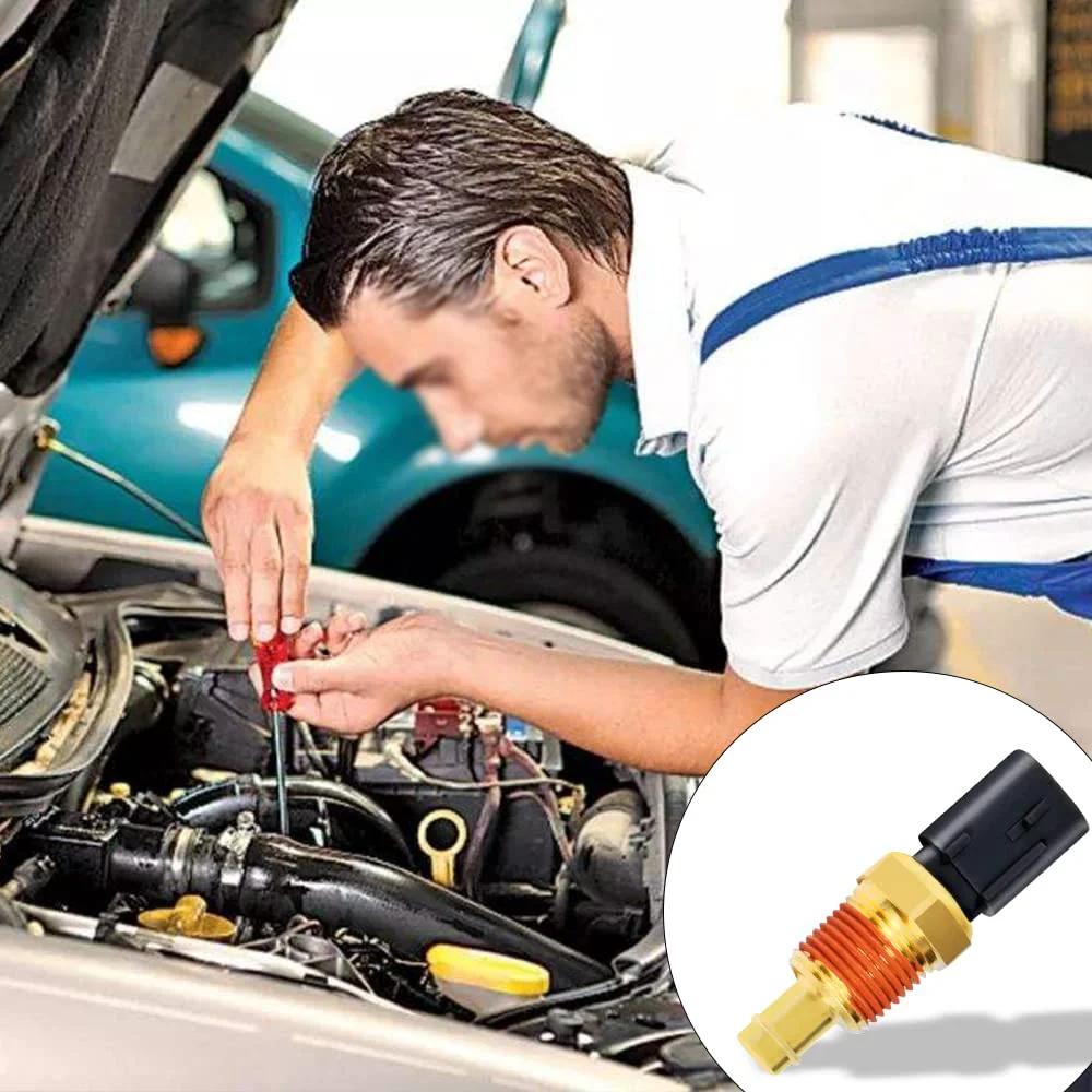 Engine Coolant Temperature Sensor And Water Temperature Sensor For Dodge Charger Durango Ram 1500 2500 3500 Jeep Wrangler Chrysler Town And Country Replacement 5149077AB 05149077AB 68045803AA With OEM Cross Reference By HAOBO installed in a vehicle engine.
