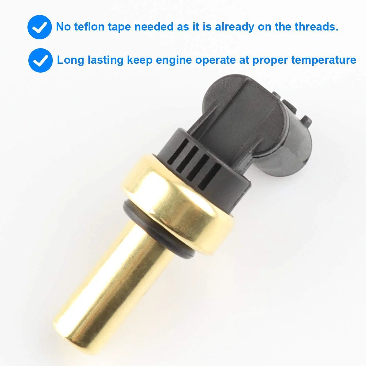 Engine Coolant Temperature Sensor Replacement ECT Sensor 55591401 SU13821 close-up view showing threaded base and connector.