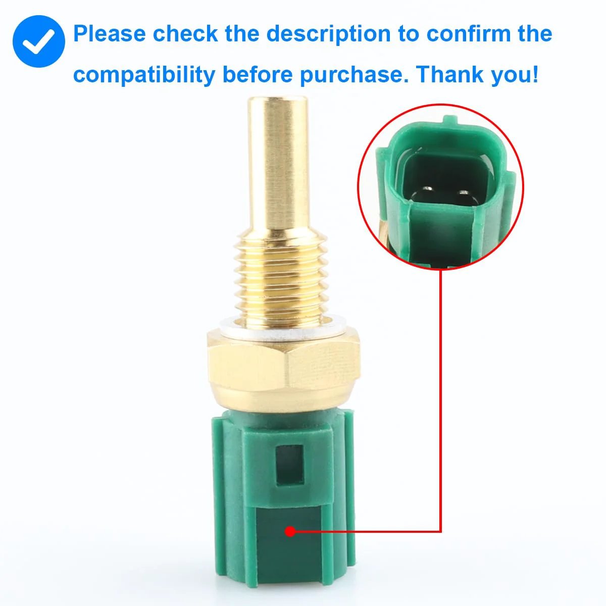Engine Coolant Temperature Sensor ECT for Toyota Lexus Mazda Vehicles Replacement compatible with 4Runner Avalon Camry Corolla.
