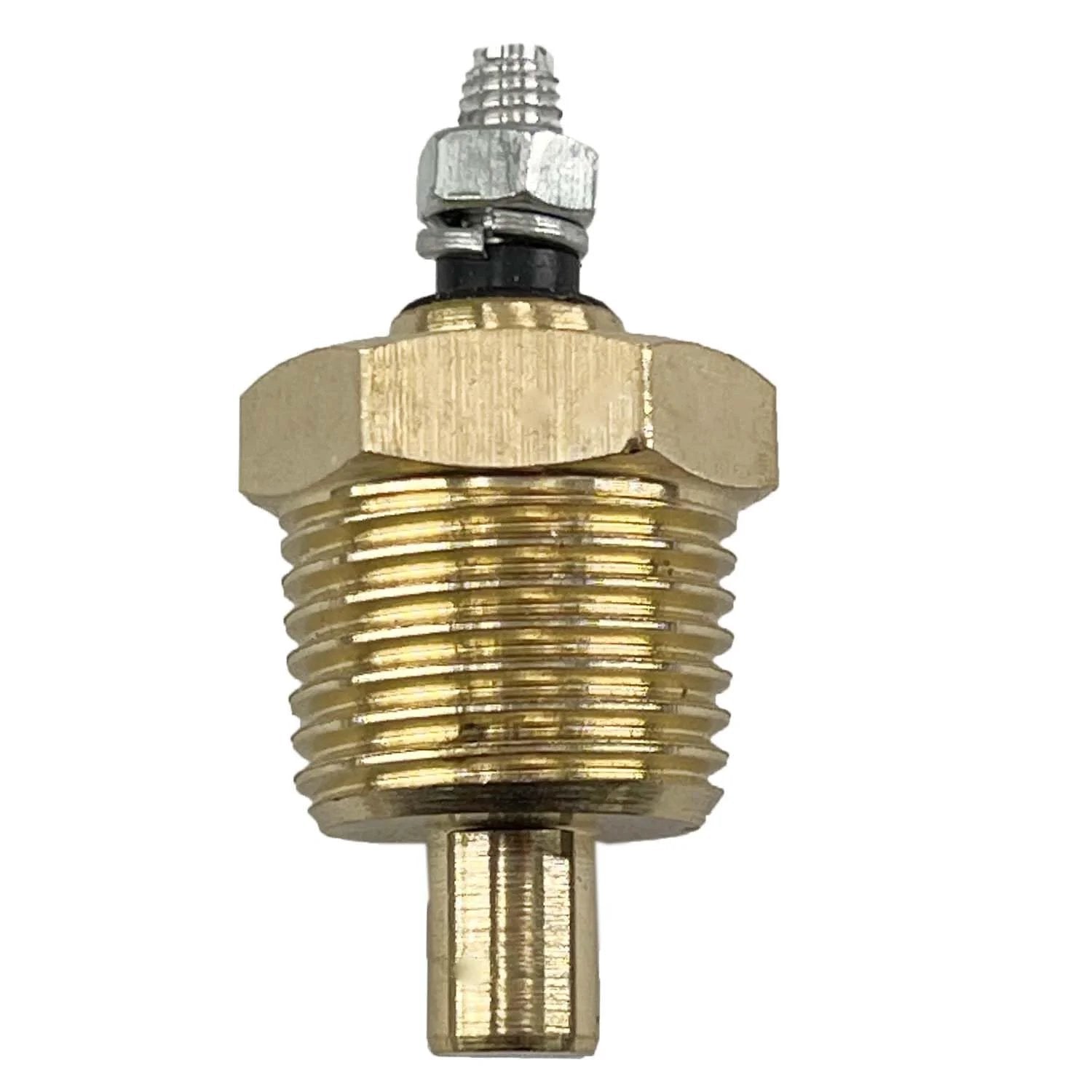 Engine Coolant Temperature Sensor ECT310 For Ford Tempo Lynx Mustang Ranger Econoline And More front view showing brass construction.