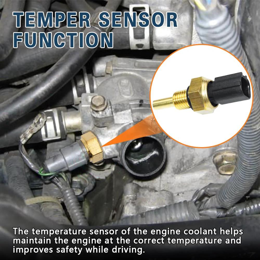 Close-up view of engine coolant temperature sensor showing installation area, compatible with OEM 37870 PNA 003 for Honda models.