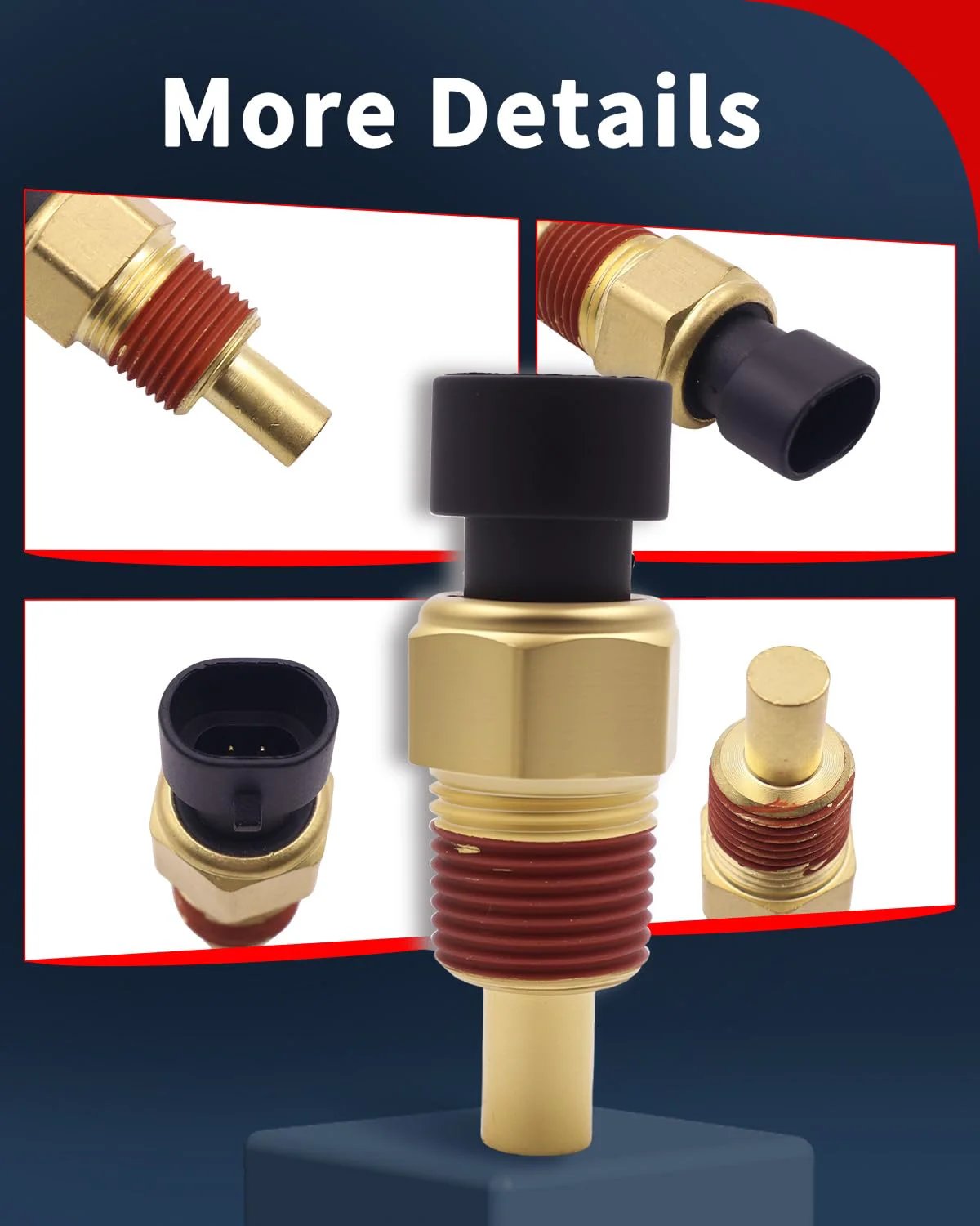 Engine Coolant Temperature Sensor For GM Rides And Trucks With Connector ECT Water Temp Sensor, close-up view showing connectors and details.