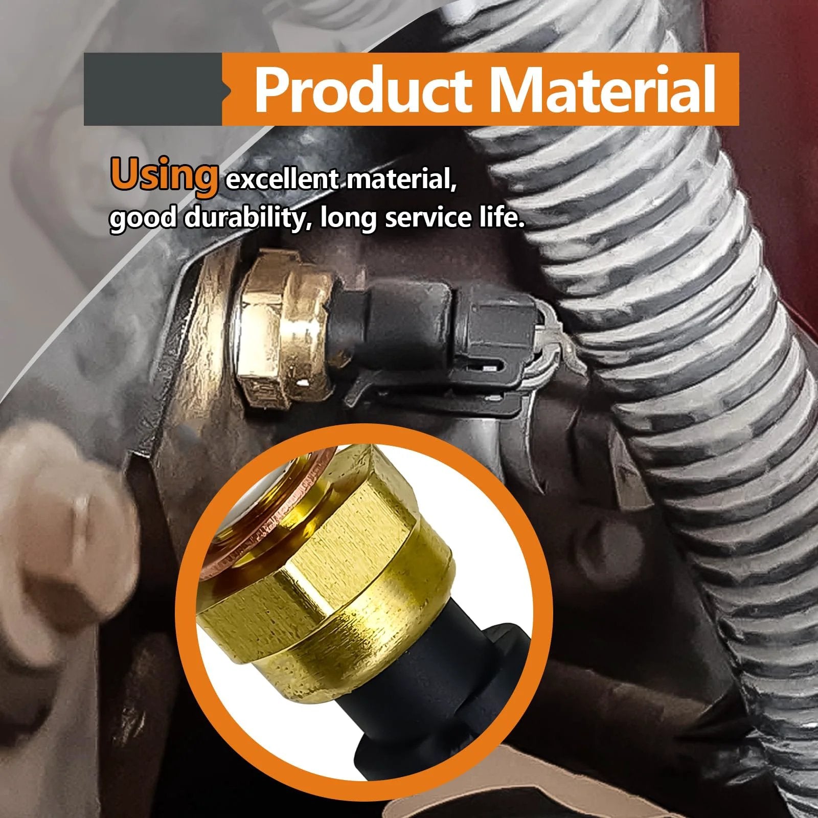Engine Coolant Temperature Sensor For Chevy And GMC Cars And Trucks Fits Avalanche Impala Trailblazer Suburban 1500 2500 HD Express Silverado Envoy Sierra Yukon Savana Saturn OEM 213-4514 213-4333 19236568 Direct Fit And Reliable close-up view showing the sensor and wiring.