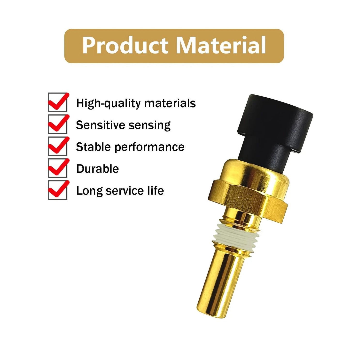 Engine Coolant Temperature Sensor For GMC Sierra 1500 2500 3500 and Chevy Tahoe Avalanche Silverado Icyhaws Replacement OE Part 19236568 213-4333 213-4514 showing quality materials and design.