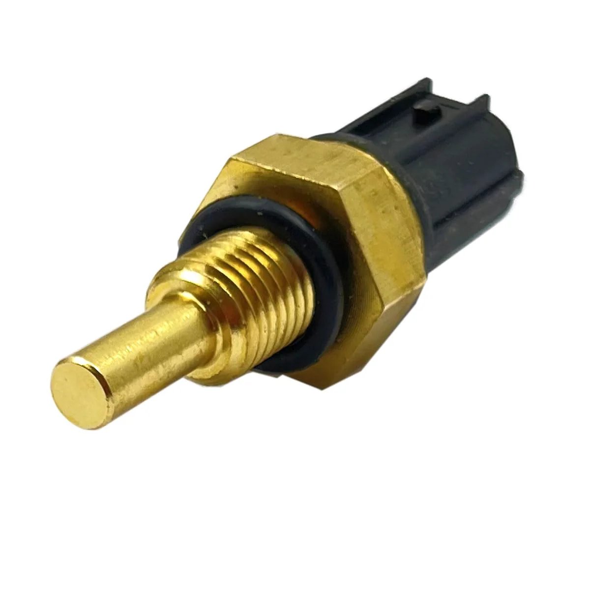 Engine Coolant Temperature Sensor For Honda Civic Element Pilot Ridgeline Accord S2000 CR-V Replacement 158-0811 37870-PNA-003 37870-PLC-004 By FainWan viewed from the side, showcasing brass and black plastic construction.