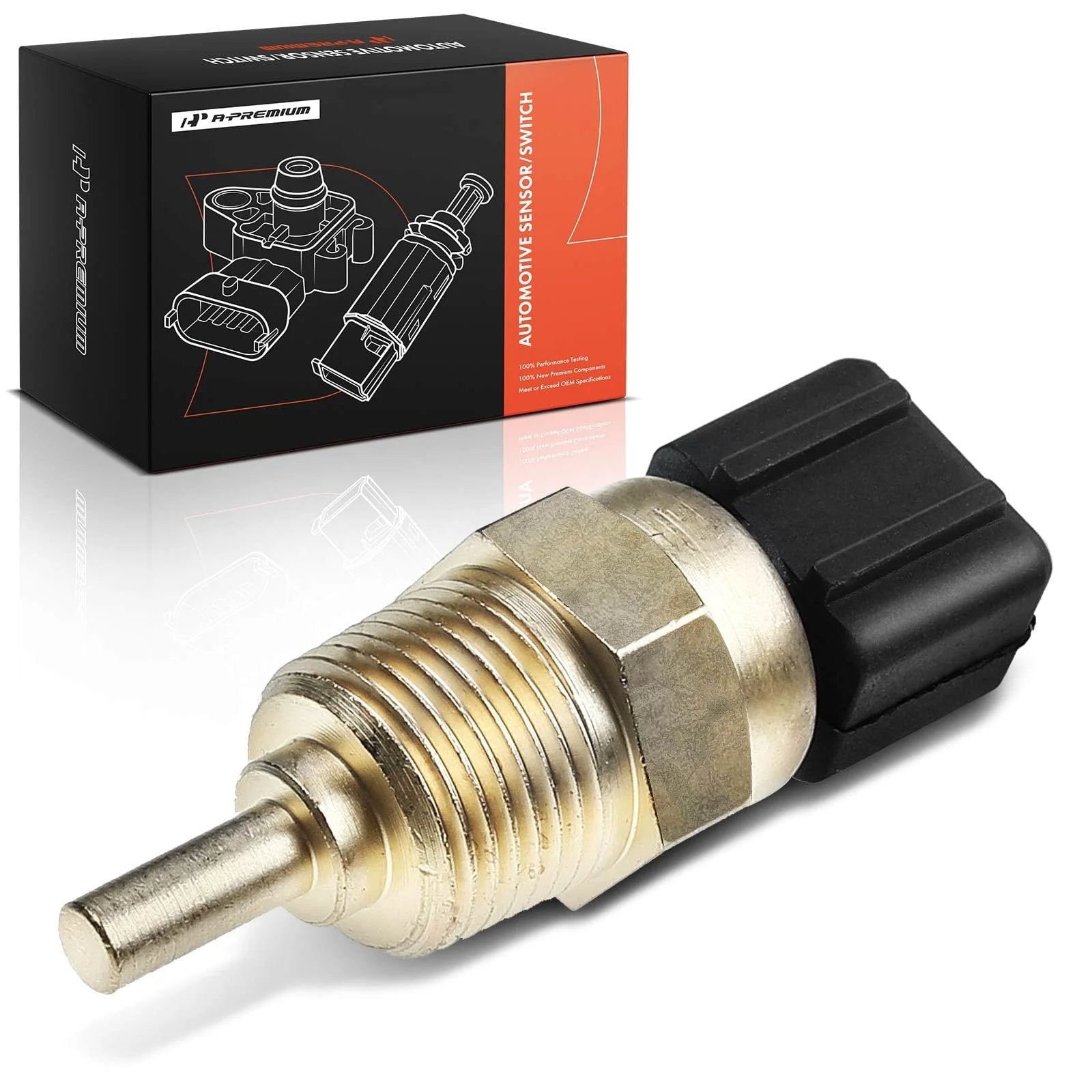 Engine Coolant Temperature Sensor For Dodge Verna 2004 2006 And Hyundai Accent Azera features a brass tip and black connector.