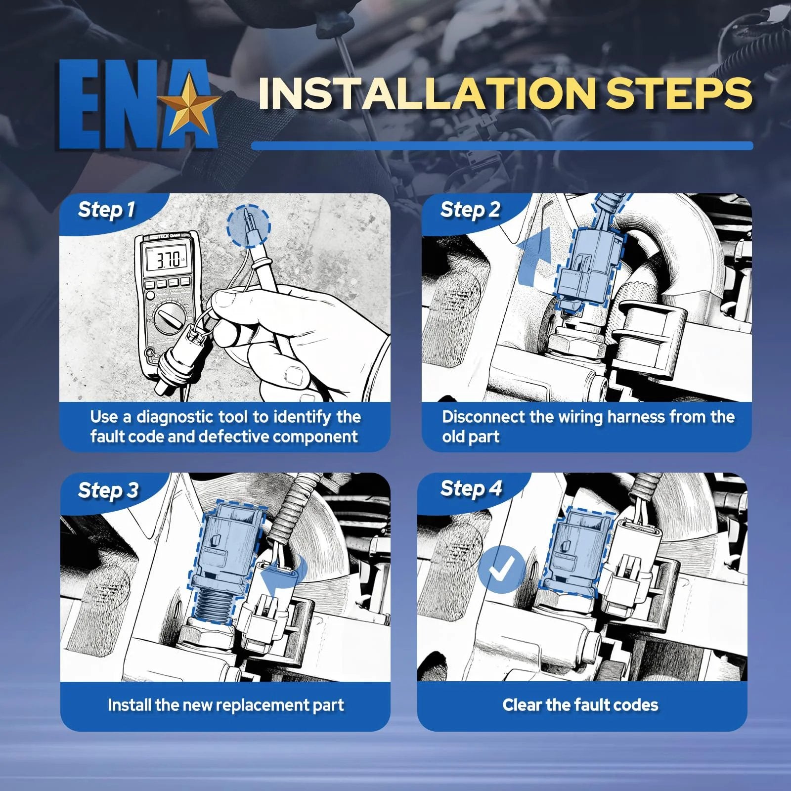 Installation steps for Engine Coolant Temperature Sensor for Chevy Silverado 1500 2500HD 3500HD Camaro and more.