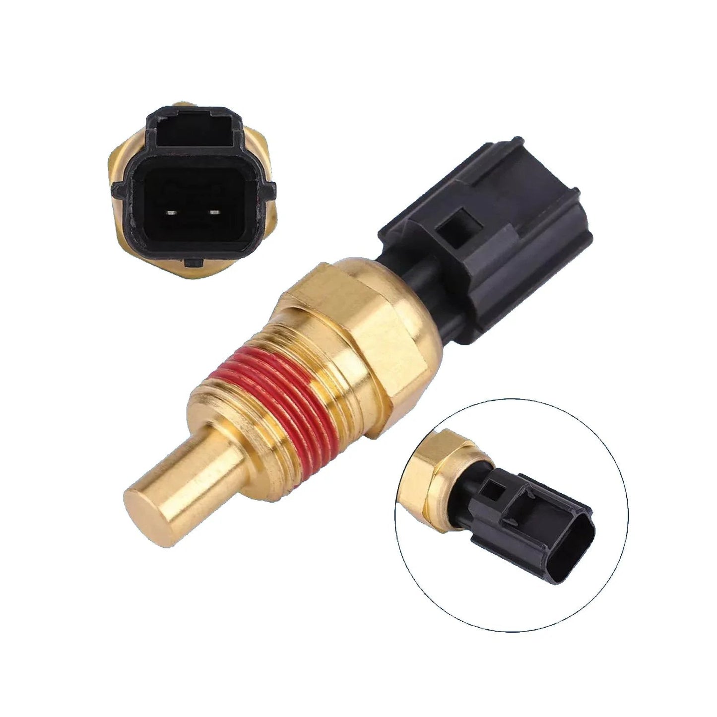 Engine Coolant Temperature Sensor For Chrysler Dodge Jeep Ram Vehicles 1996 To 2009, gold and black, plug-in design.