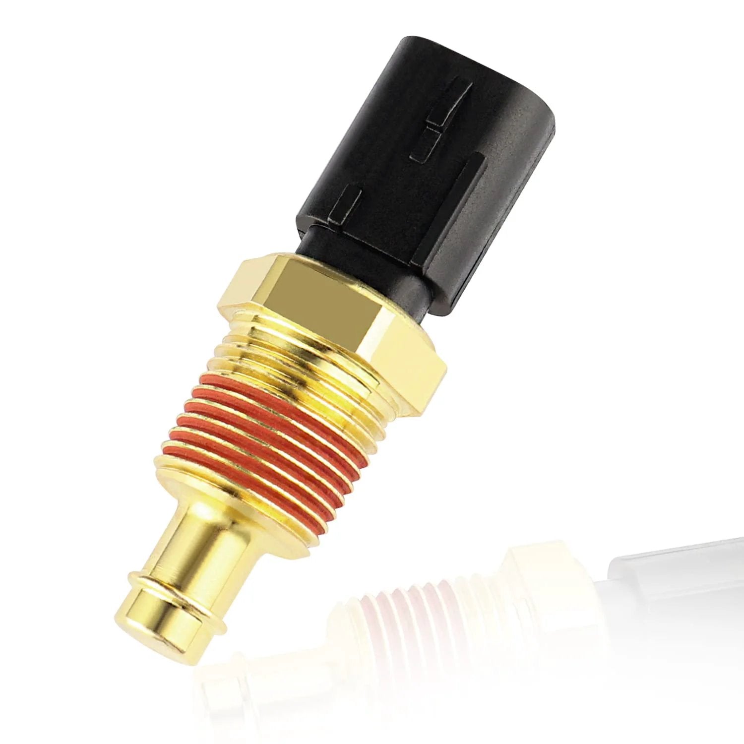 Engine Coolant Temperature Sensor For Ram Chrysler Jeep Dodge OEM 5149077AB 514909AB SU13812 SU13813 TX195 Replacement, golden sensor with connector.