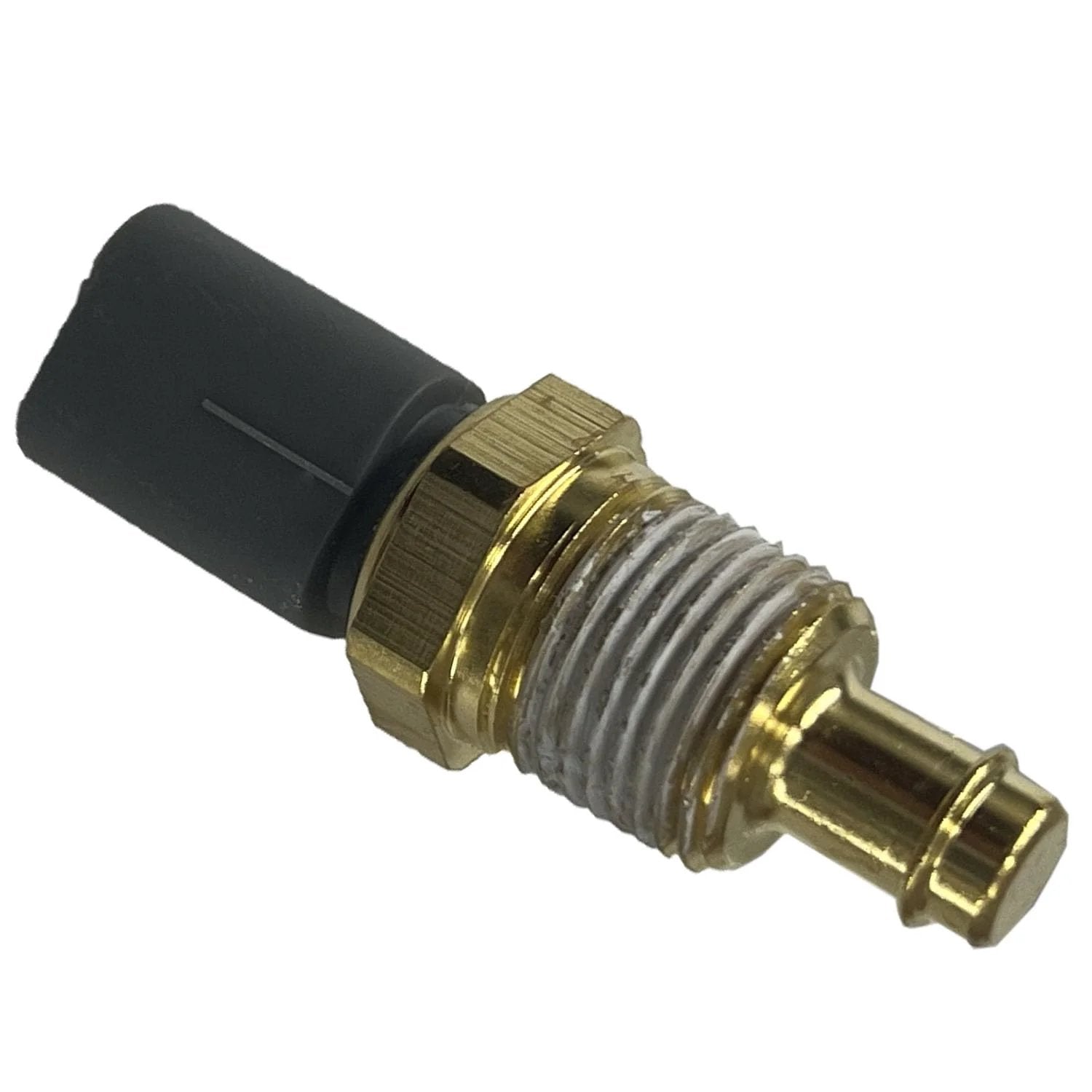 Engine Coolant Temperature Sensor Replacement For Jeep Wrangler Durango Grand Cherokee Challenger 5149096AB 5149077AB 68045803AA side view showing brass and plastic components.