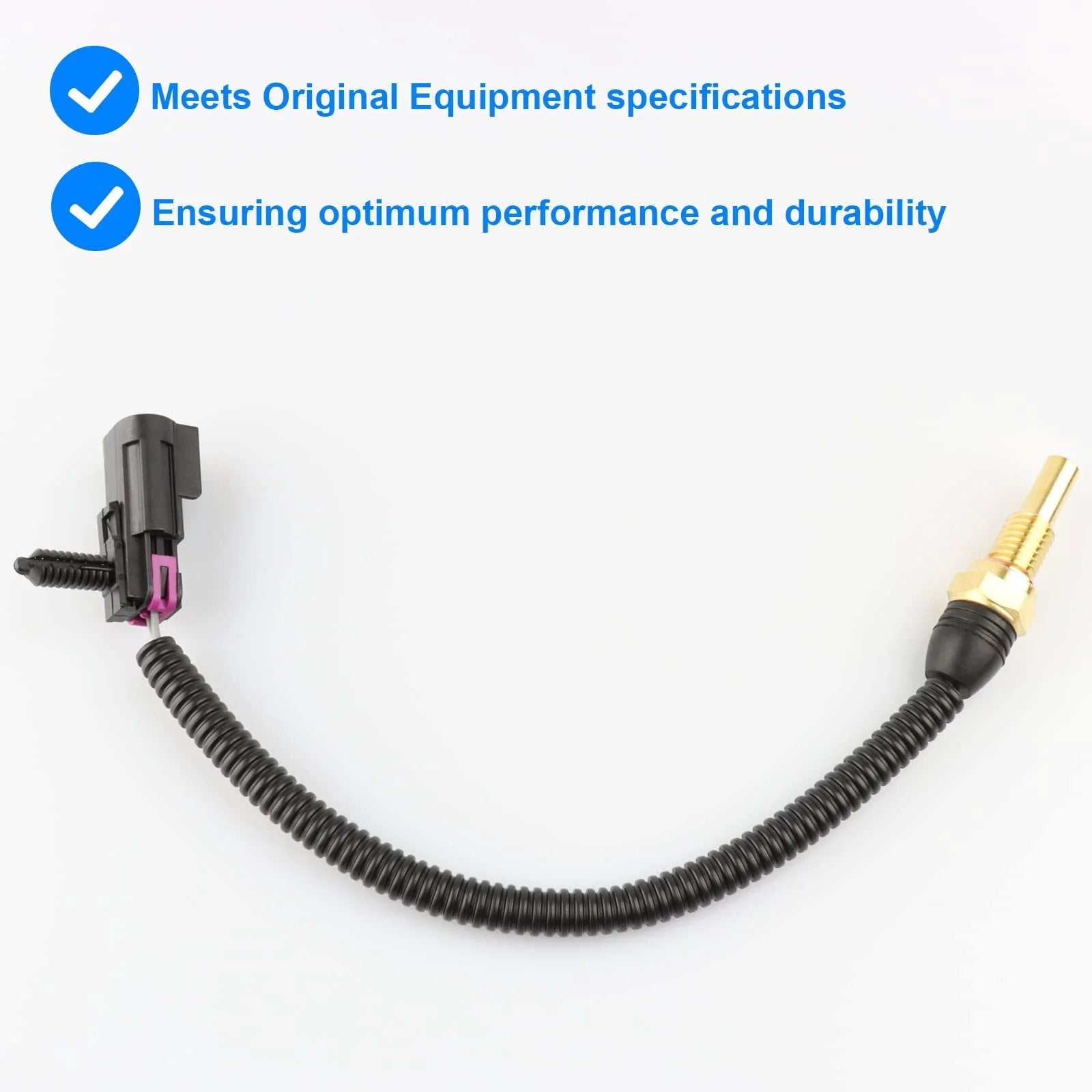 Engine Coolant Temperature Sensor Replacement 213 963 for GM Vehicles 2002 to 2005, showing connector and brass fitting detail.