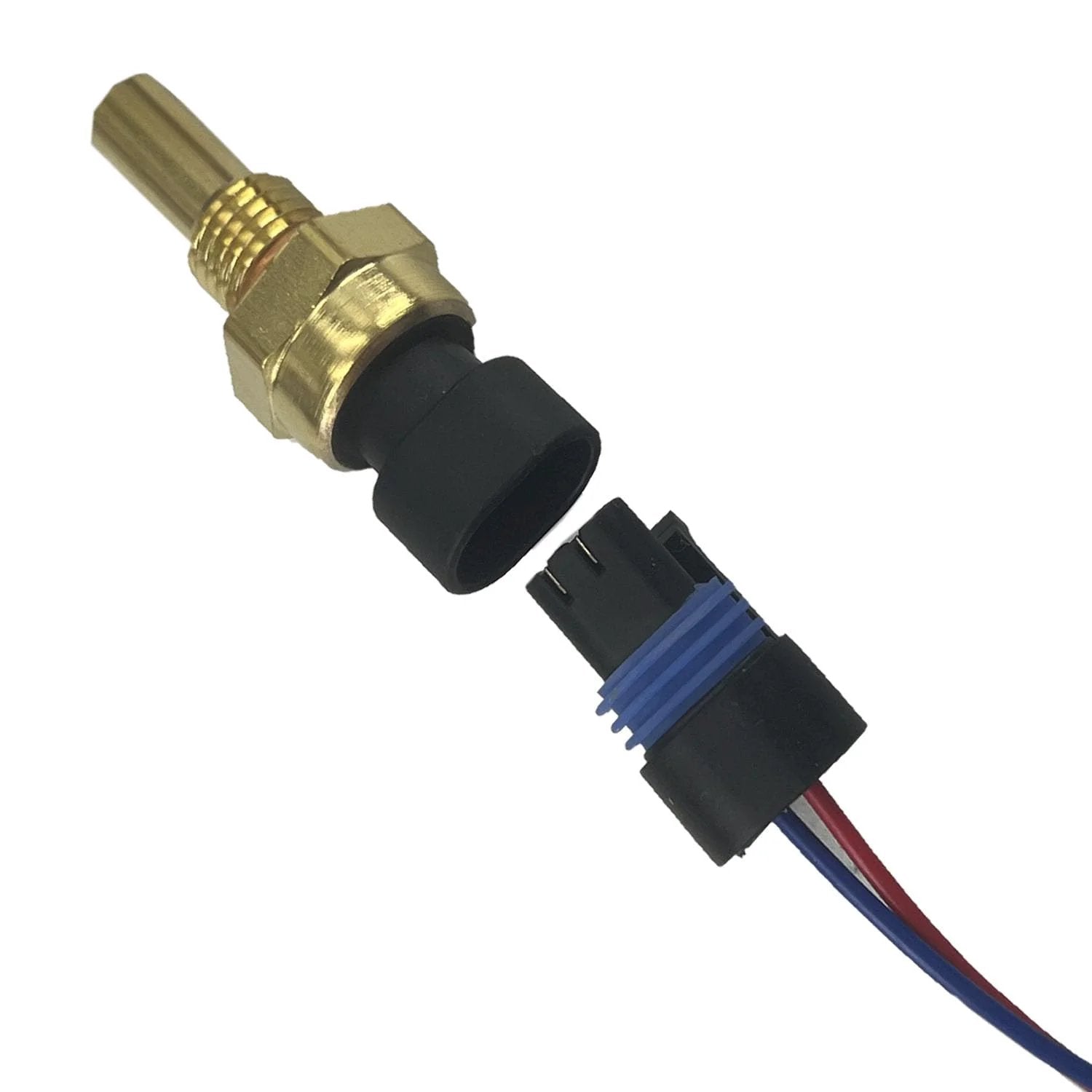 Engine Coolant Temperature Sensor With Pigtail Connector For LaCrosse Impala Silverado Suburban Trailblazer Yukon Savana Saturn Vue And More By WEITARI showing connector and sensor detail.