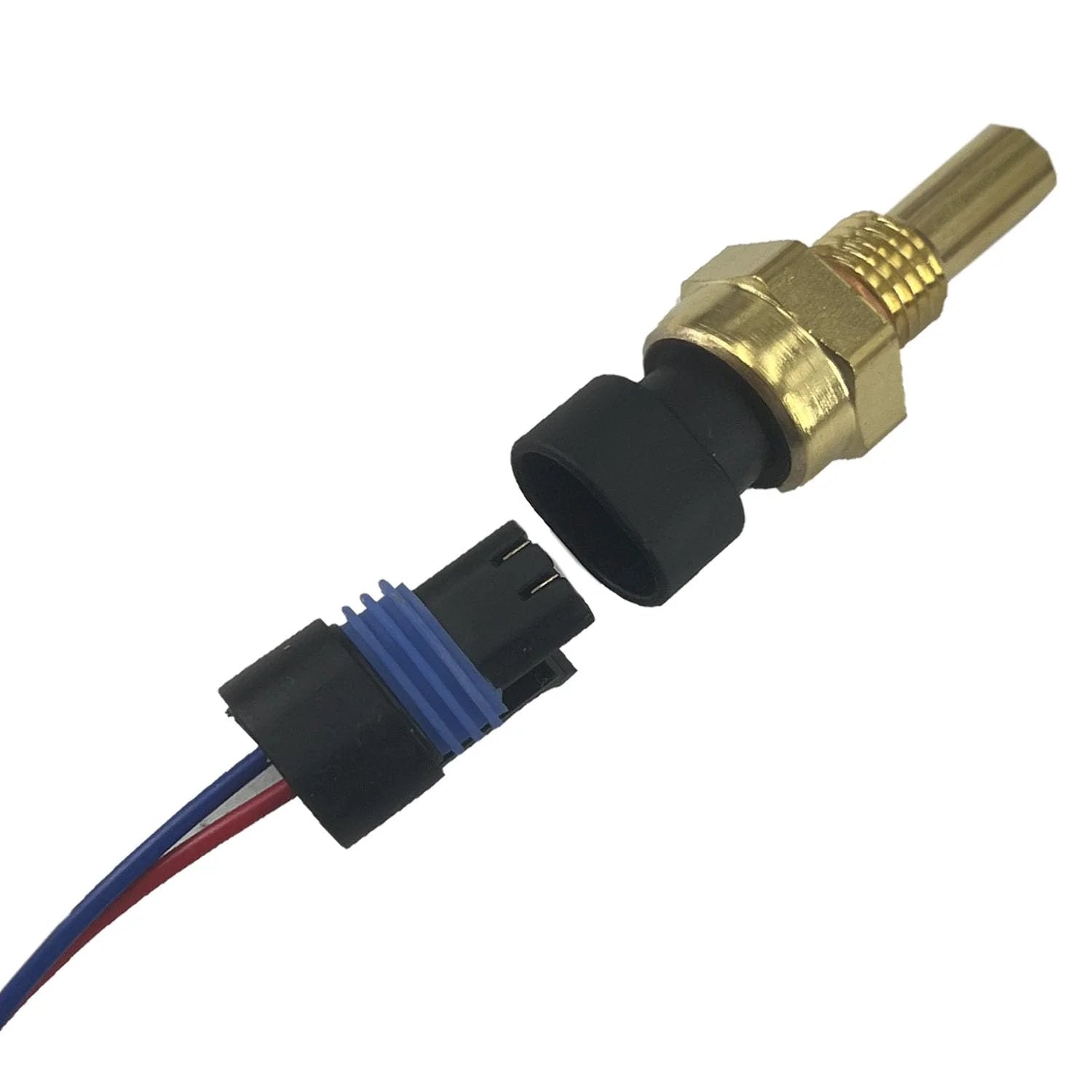 Engine Coolant Temperature Sensor With Pigtail Connector For LaCrosse Impala Silverado Suburban Trailblazer Yukon Savana Saturn Vue And More By WEITARI showing sensor and connector details.