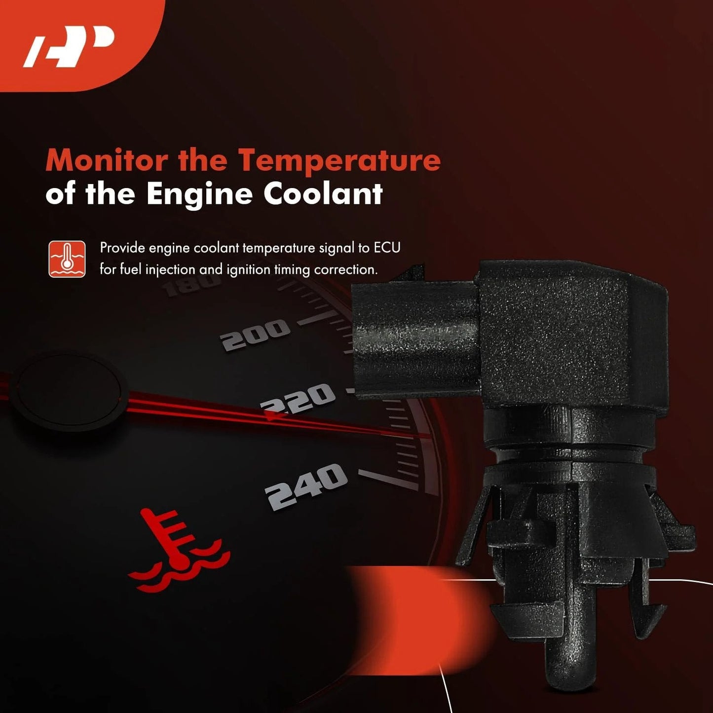 Ambient Air Temperature Sensor For Chevrolet Buick GMC And Cadillac Vehicles Including Camaro Colorado Cruze Equinox Malibu Silverado Tahoe Sierra ATS Escalade Encore Envision LaCrosse Bolt EV By A Premium side view with oval 2-pin connector.