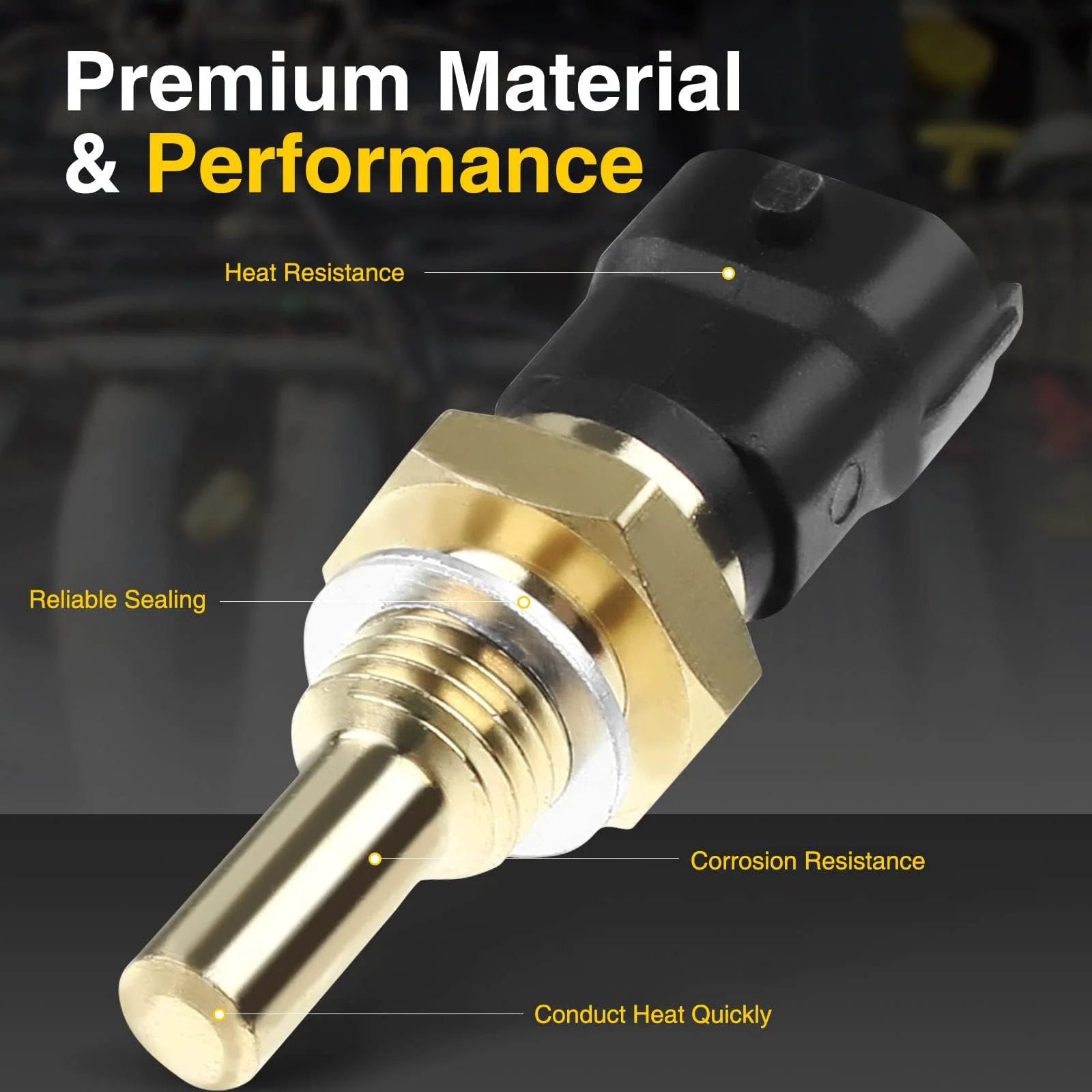 Engine Coolant Temperature Sensor For Polaris UTVs And ATVs Replacement Part that fits Ranger models, showing rectangular plug.