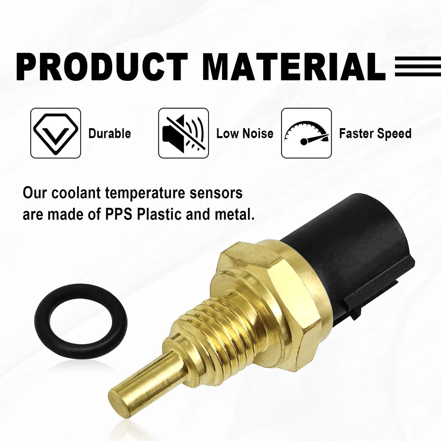 Engine Coolant Temperature Sensor Replacement For Honda Civic Del Sol Insight CRV CRX Accord Odyssey Pilot Isuzu Oasis Acura MDX NSX Integra TL RL And More By SYudwen shown with a metal and plastic construction and an O-ring.