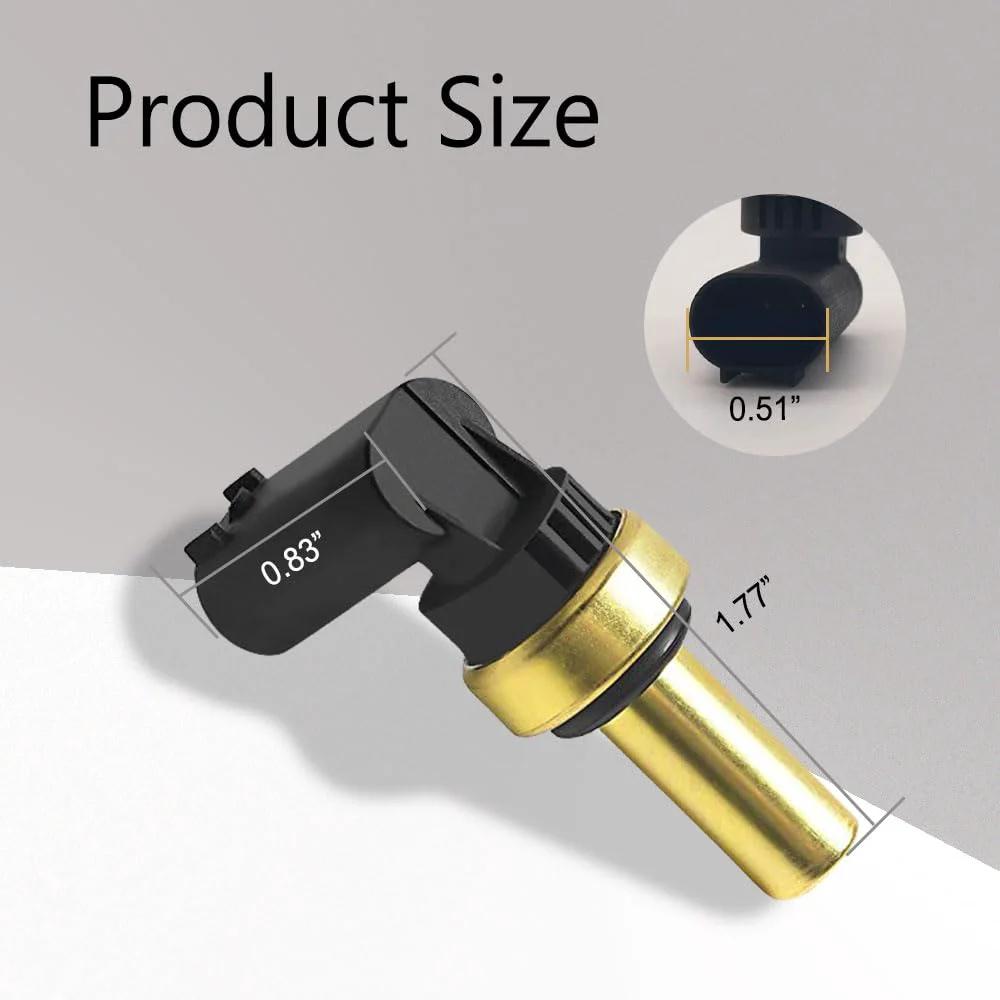Engine Coolant Temperature Sensor Replacement For Chevrolet Cruze Sonic Trax Volt Encore ELR 2011-2021 With OEM Numbers 55563530 55591401 SU13821 12636534 55591002 Water Temperature Sensor Compatible, showing dimensions.