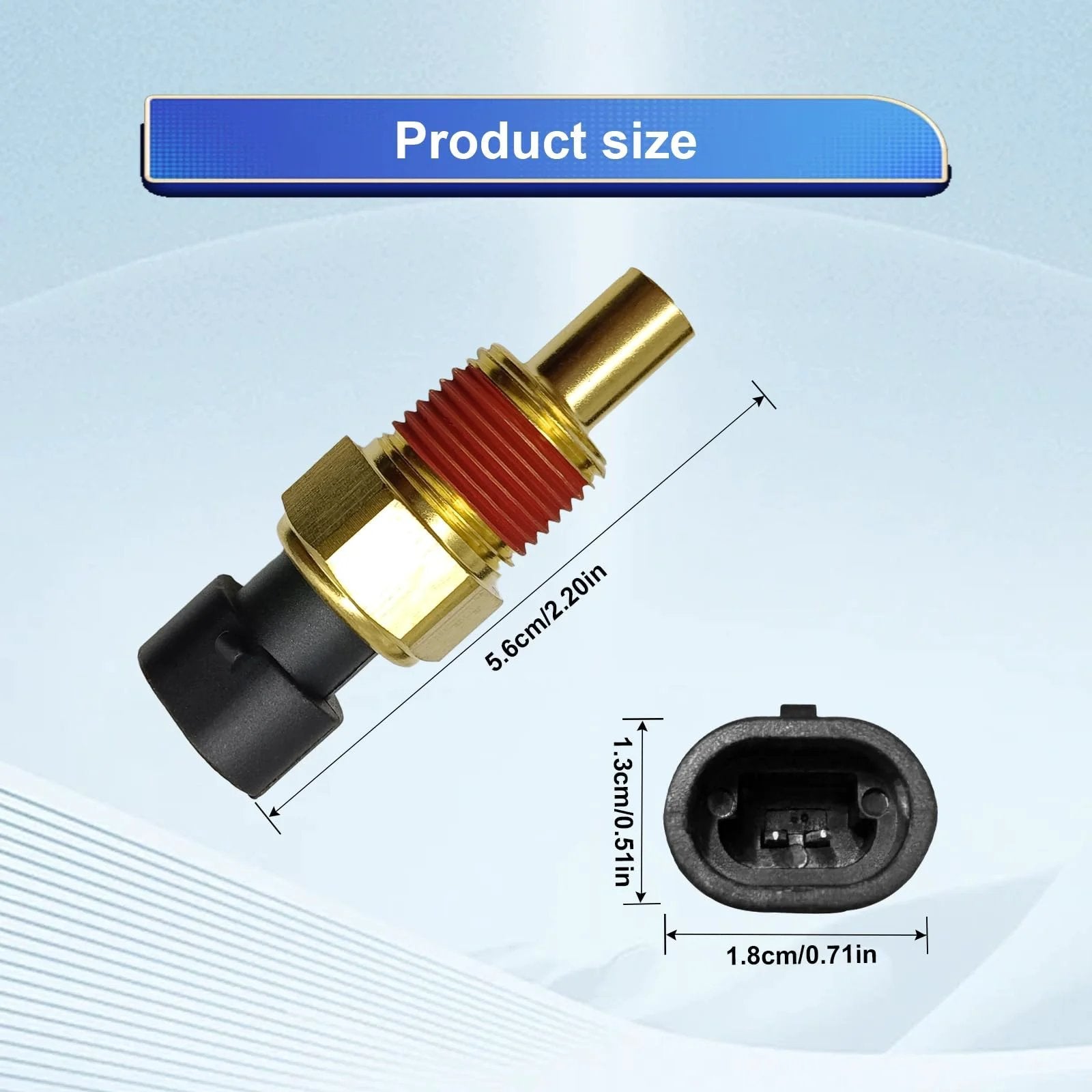 Engine Coolant Temperature Sensor Replacement For Chevy Silverado 1500 2500 3500 Dunviku OE Numbers 213928 15326386 TS10075 size dimensions.