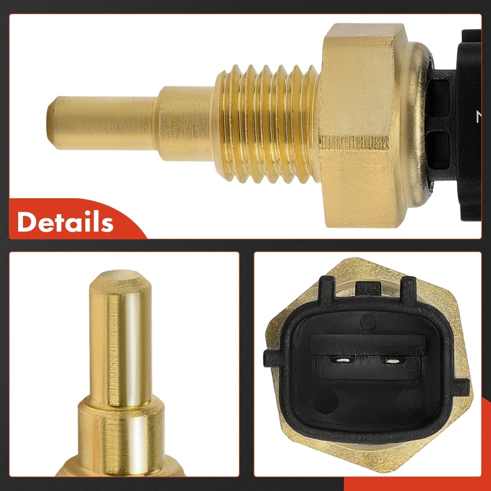 Engine Coolant Temperature Sensor Two Pins For Subaru Forester 2013 To 2018 Outback 2013 To 2019 close-up view of sensor connector.