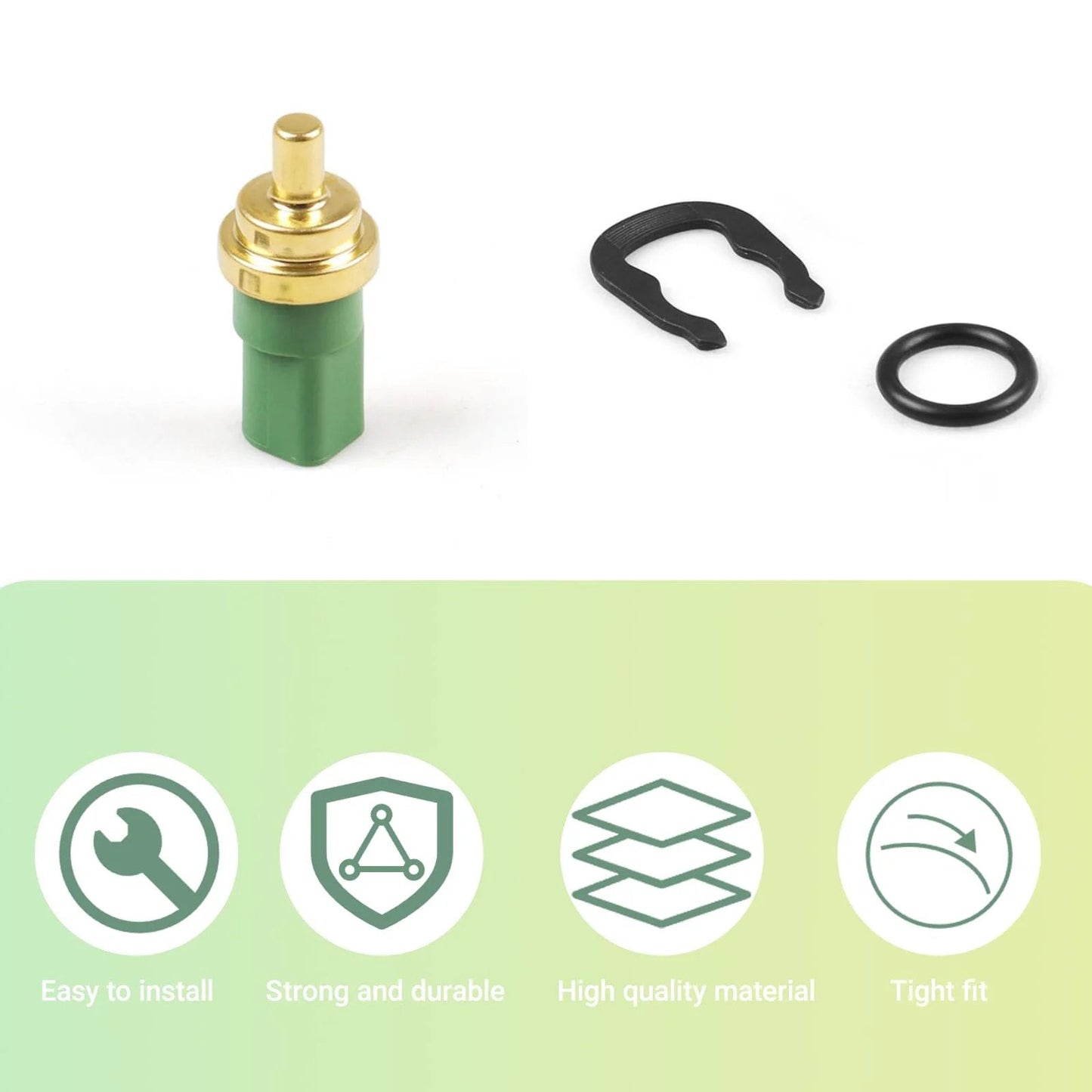 Engine Coolant Temperature Sensor For VW Vehicles Including Passat Golf Beetle Jetta Eurovan Cabrio Polo A4 S4 A6 S6 TT A8 S8 RS4 RS6 Allroad From 1998 To 2010 With Part Number 059919501A Replacement Fit For 1.8T 1.9TDI 2.0 2.3V5 2.8VR6 Engines with O-ring and clip.