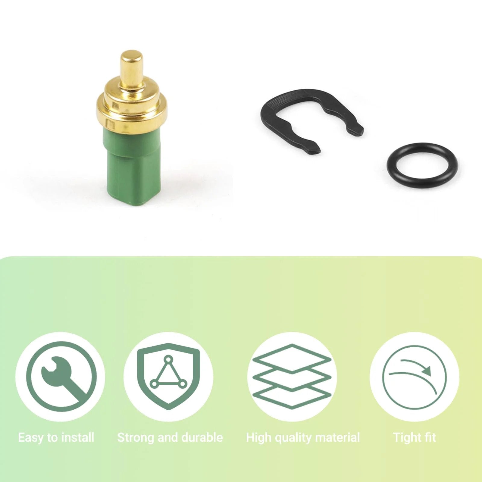 Engine Coolant Temperature Sensor For VW Vehicles Including Passat Golf Beetle Jetta Eurovan Cabrio Polo A4 S4 A6 S6 TT A8 S8 RS4 RS6 Allroad From 1998 To 2010 With Part Number 059919501A Replacement Fit For 1.8T 1.9TDI 2.0 2.3V5 2.8VR6 Engines with O-ring and clip.