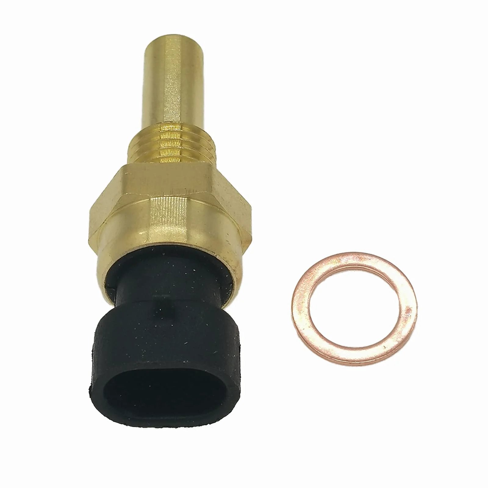 Engine Water Temperature Sensor 213 4514 for Chevy Silverado, showing brass and rubber components with copper washer.