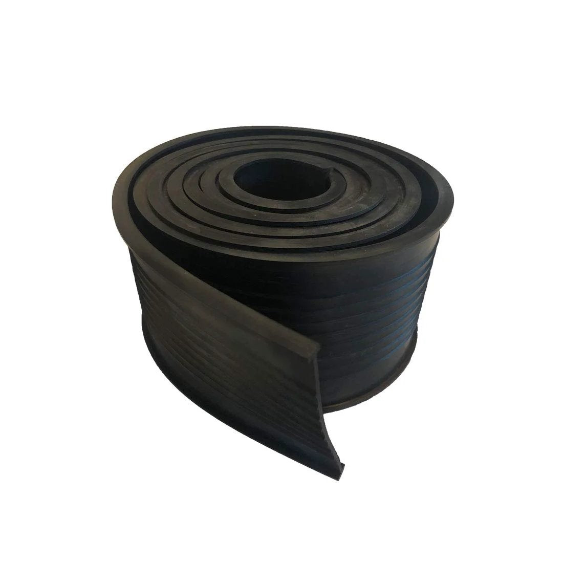 Premium EPDM Rubber Weather Seal For 8 Foot Wide Garage Doors double black rolled up, showing material and design for insulation.